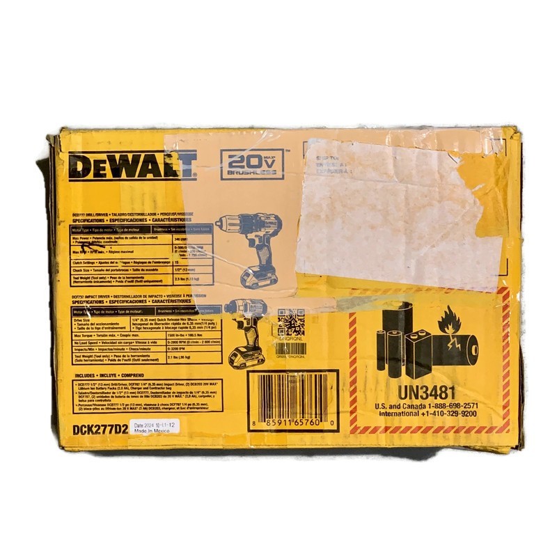 OPEN BOX ⭐ DEWALT DCK277D2 20V MAX Brushless Drill Impact Driver Combo Kit