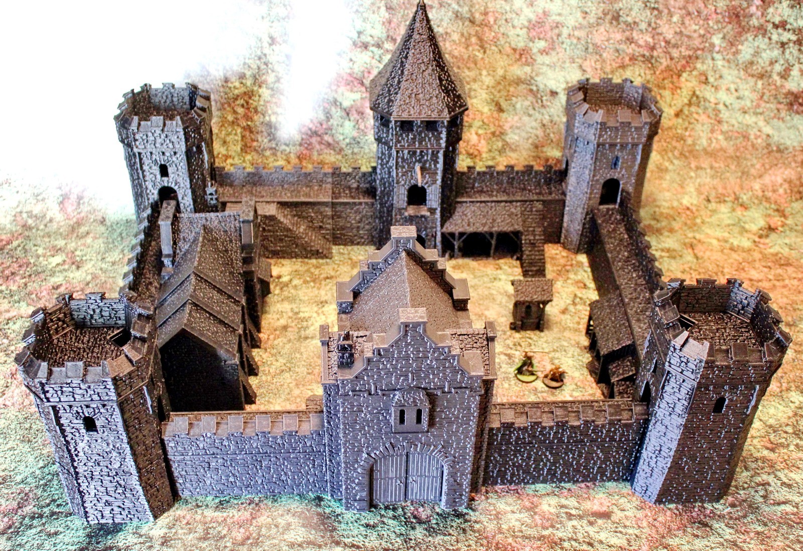 Greendale Castle Fortress Set 28mm Medieval Terrain D&D Mordheim Warhammer WHFB