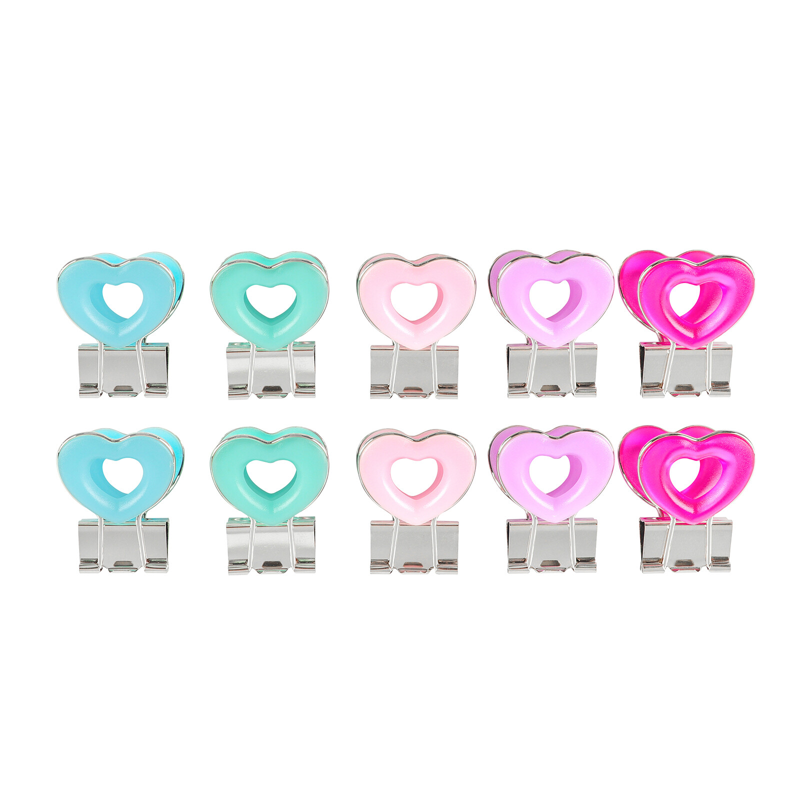 Heart Shape Metal Binder 1 inch Clips Photo Fil 10 Pcs/SetCute Binder Kawai Clip