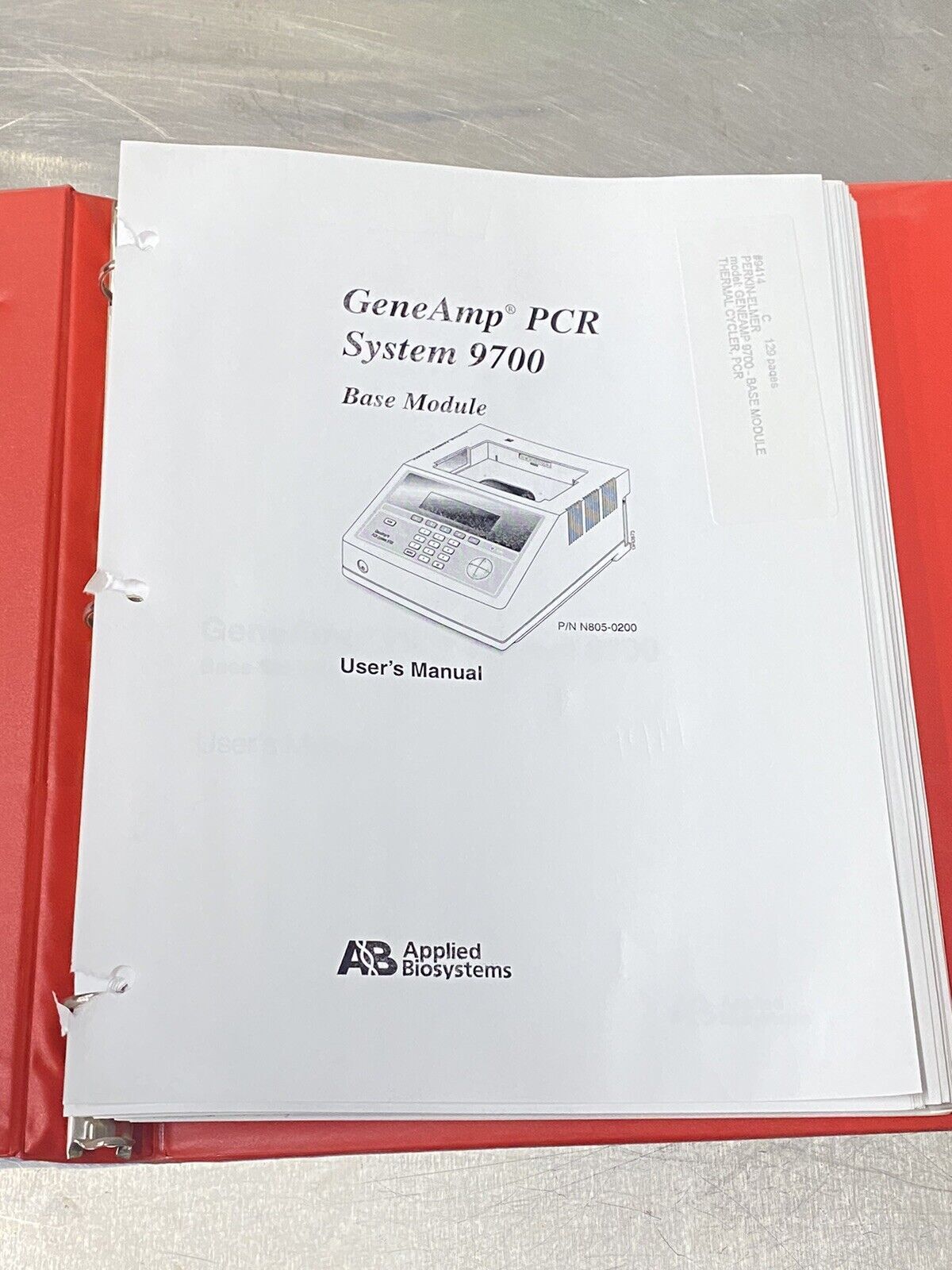 Perkin Elmer PE GeneAmp PCR 9700 Base Module Thermal Cycler - Guide / Manual