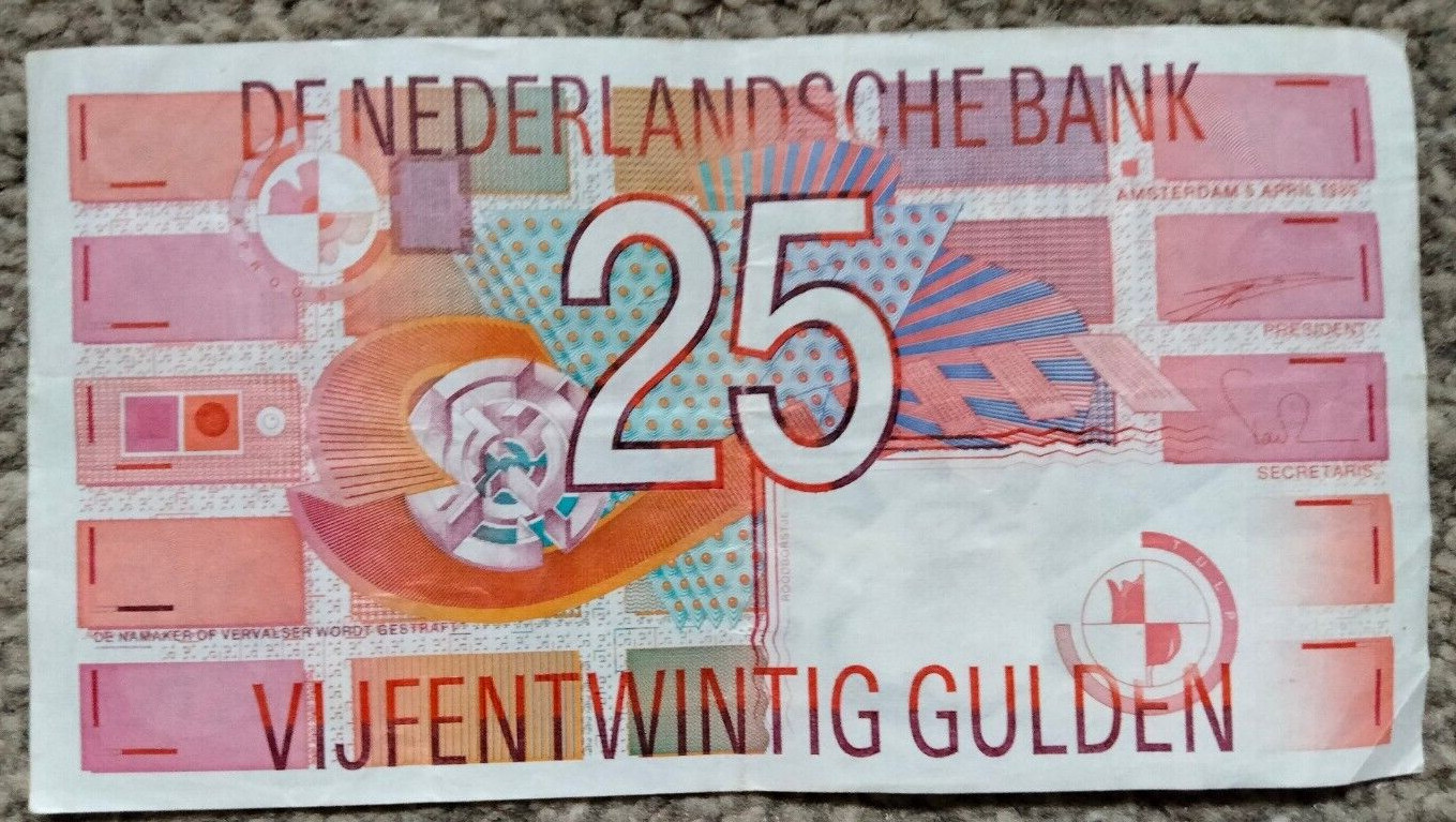 Netherlands 25 Gulden 1989 P100a  aVF