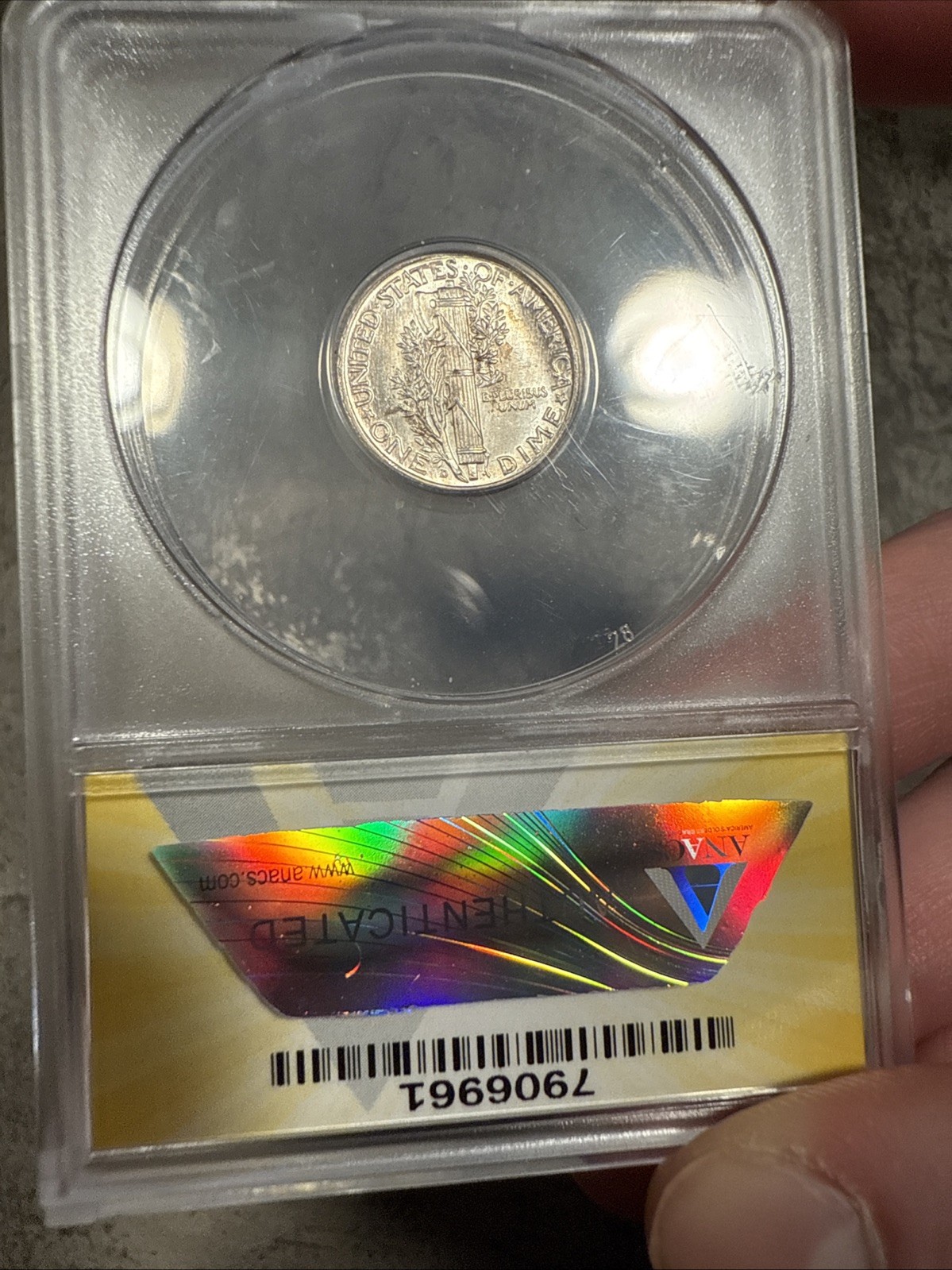 1940-D Mercury Dime ANACS MS63 Gorgeous Toning Wow