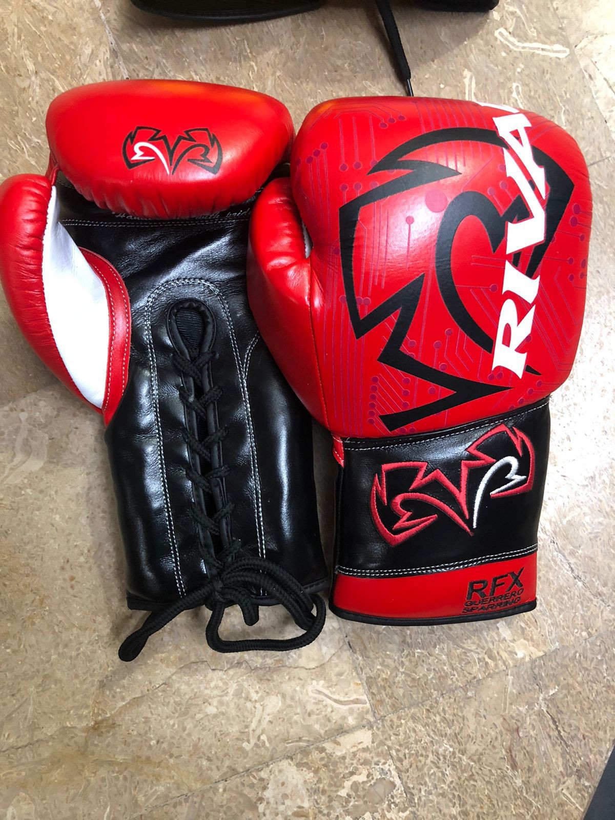 Custom Made Real Cowhide Leather Boxing Gloves Color Red And Black All Siza