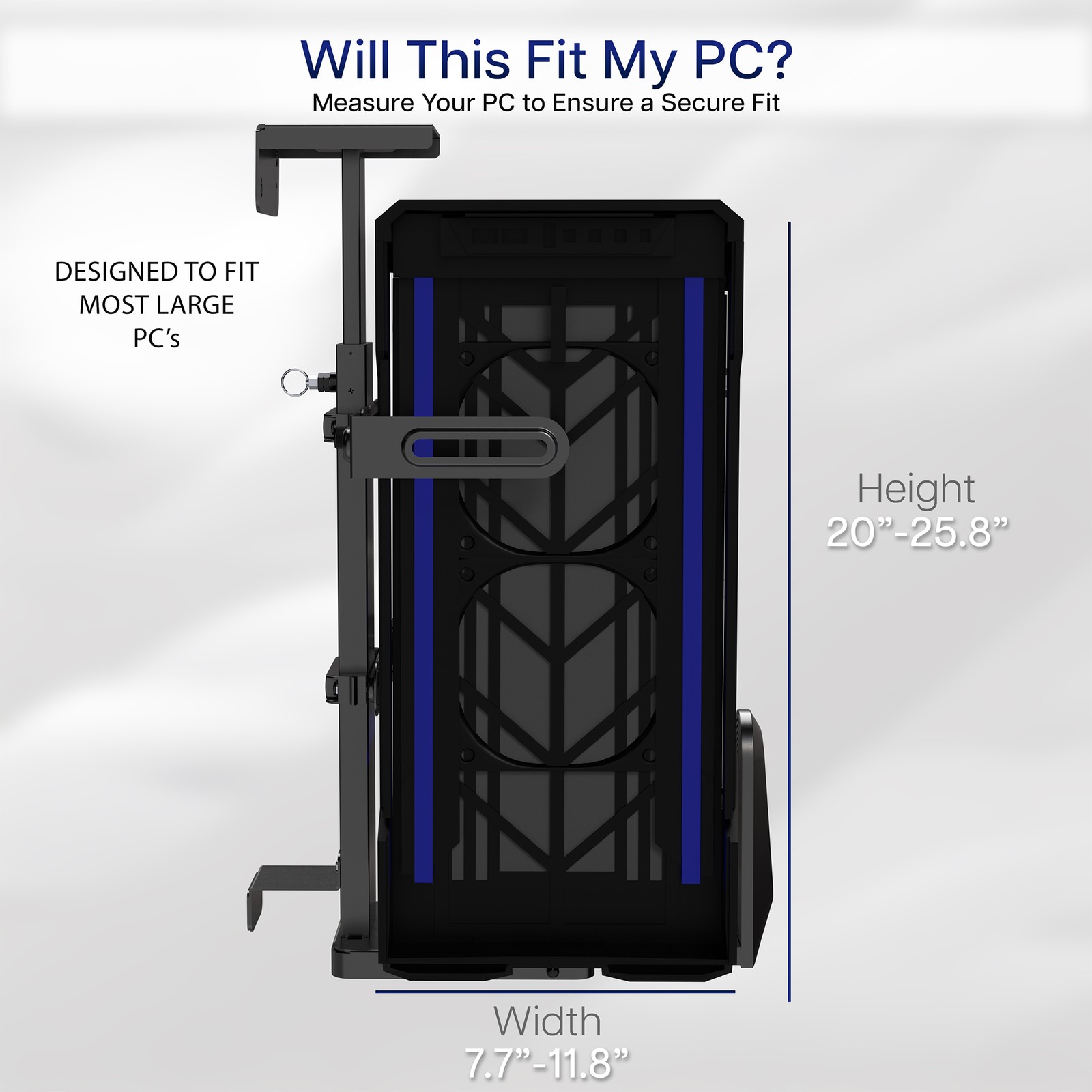 VIVO Adjustable Under Desk Large PC and Wall Mount, Computer Case CPU Holder