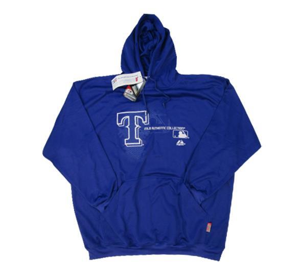 NEW Texas Rangers Mens Sizes 3XL-4XL-5XL Blue Majestic Therma Base Hoodie