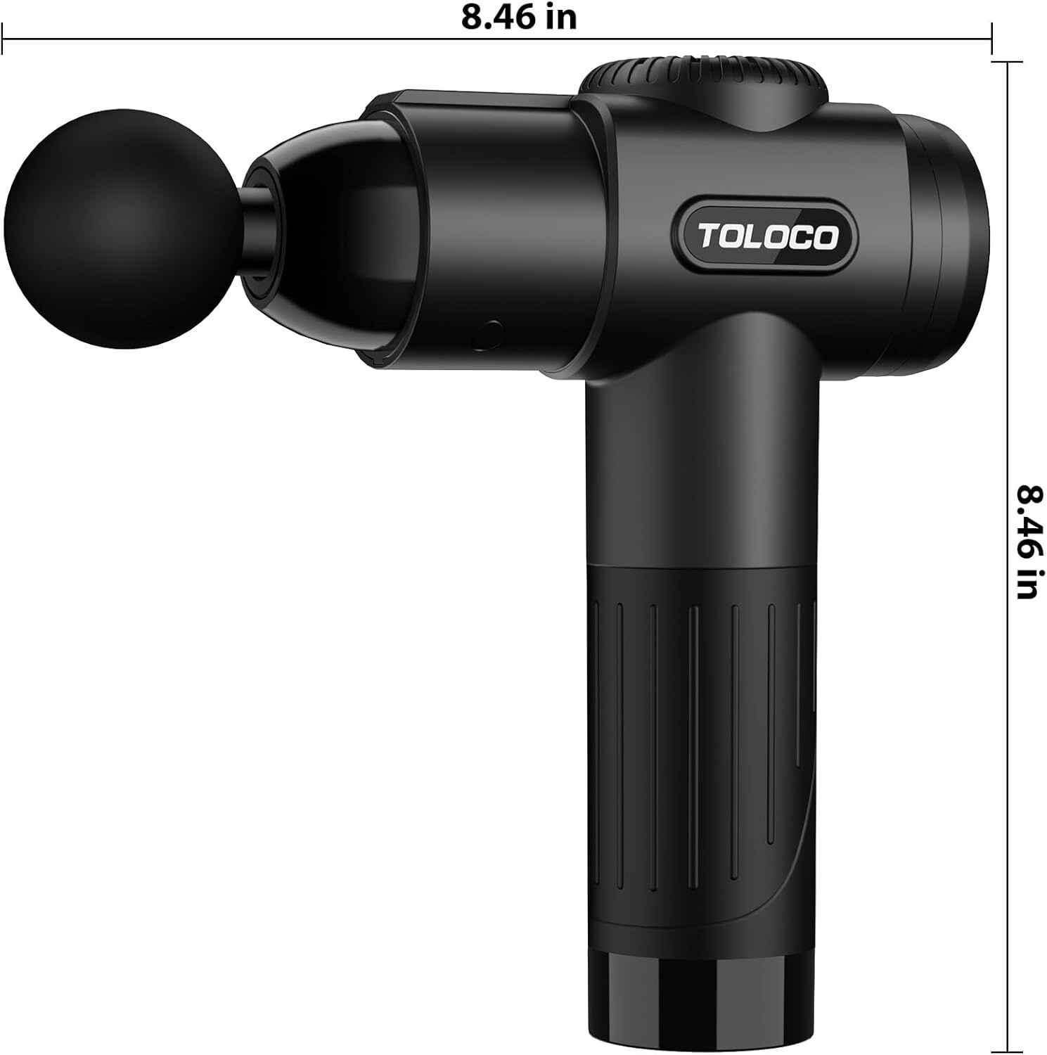 TOLOCO EM26 Deep Tissue Massage Gun 10 Heads Percussion Massager Black