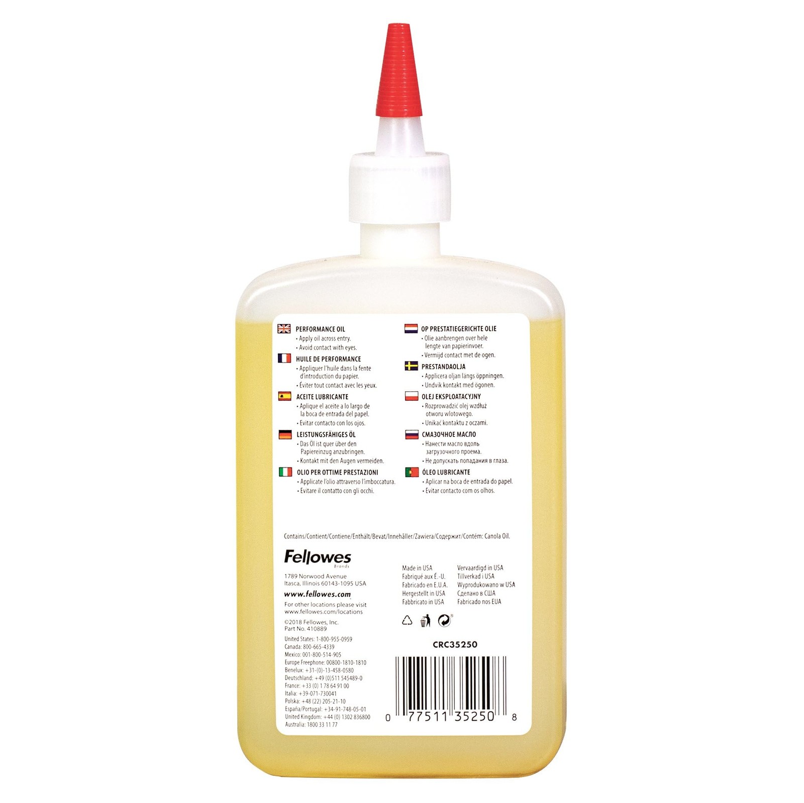 Fellowes Powershred Performance Shredder Oil, 12 oz. Single, Jam Prevention