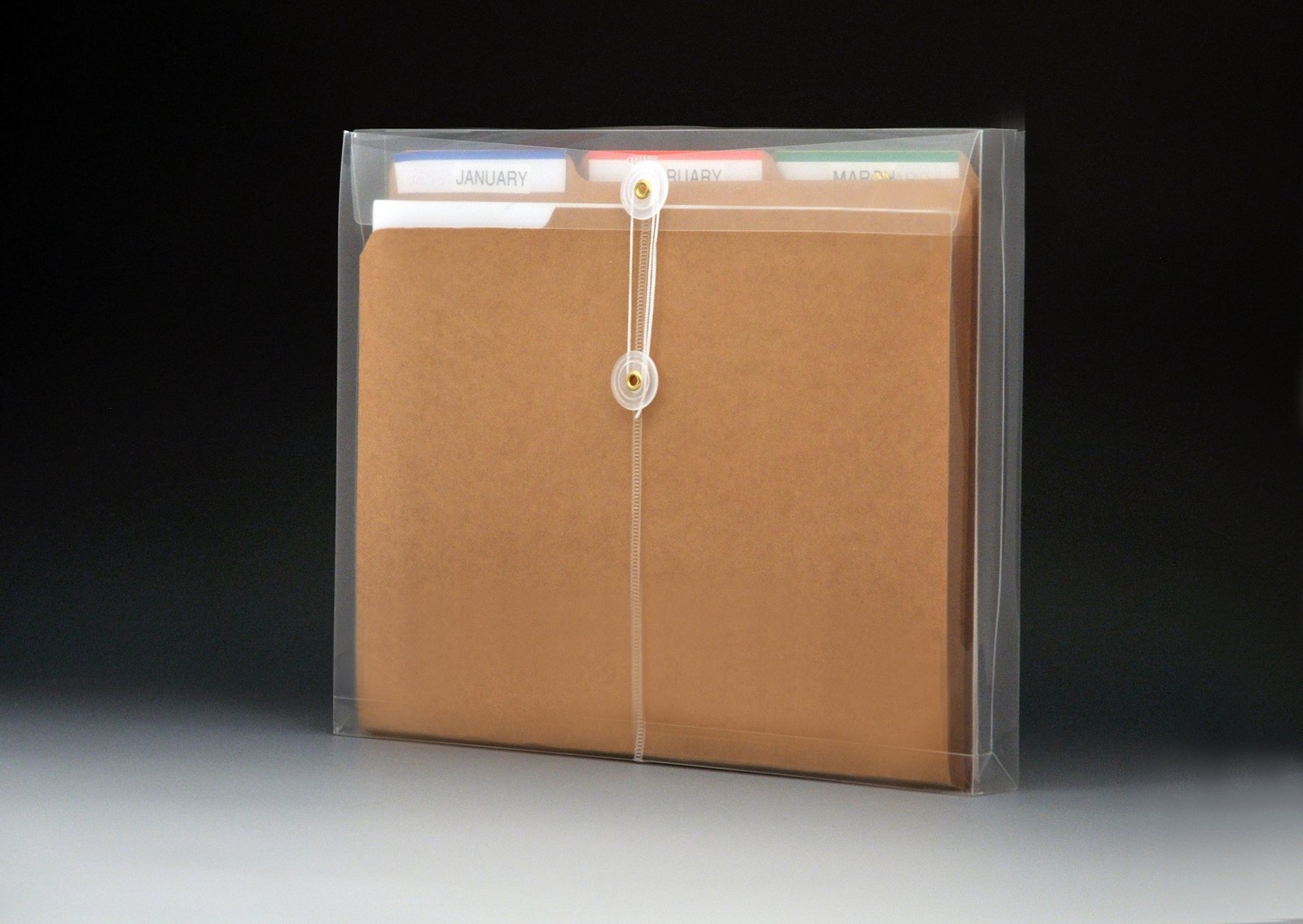 Clear Poly Envelope Letter Size Gusset String Tie Side Load 6 Pack