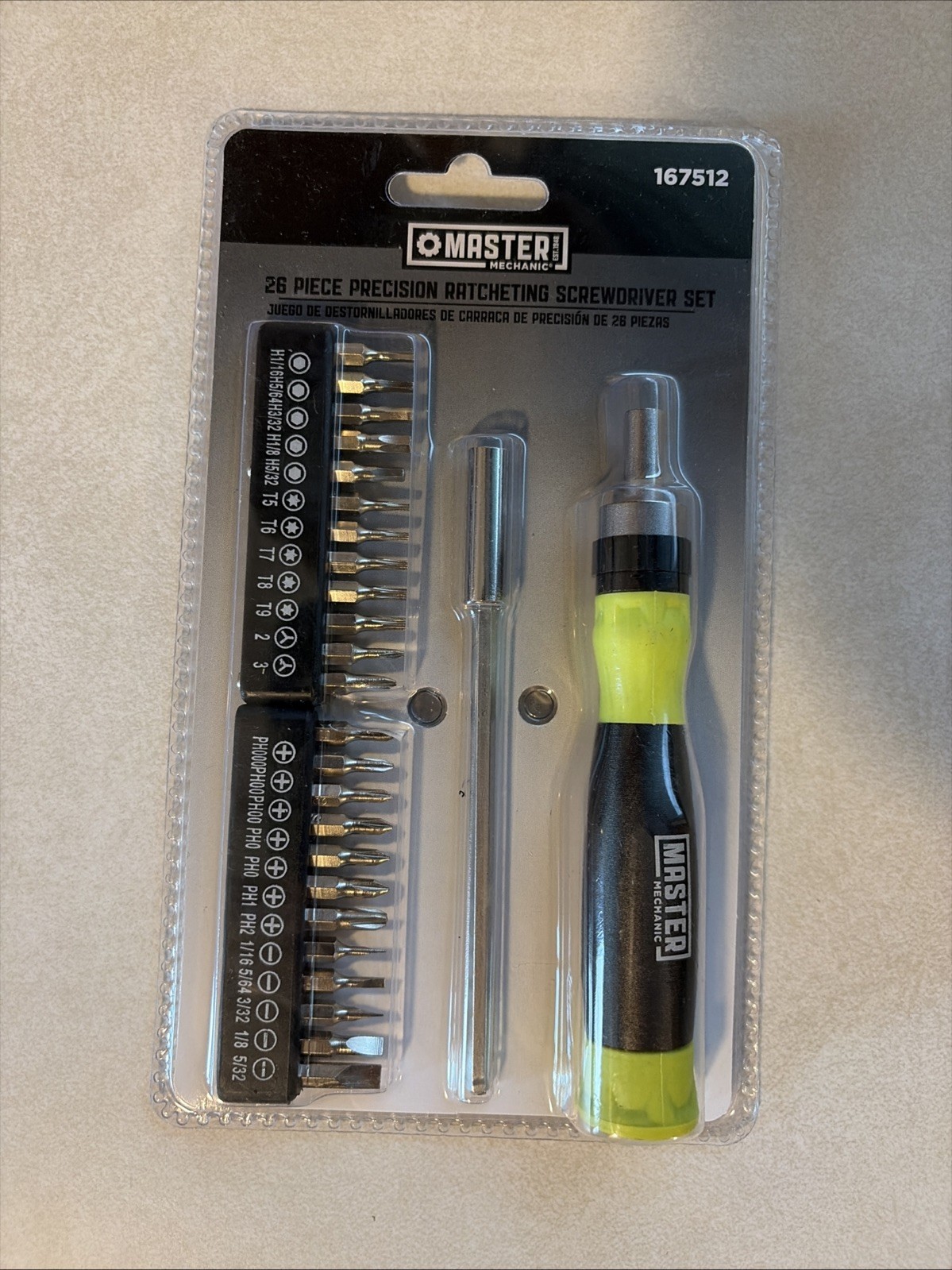Master Mechanic 26-Pc. Precision Ratcheting Screwdriver Set NWT 167512 New