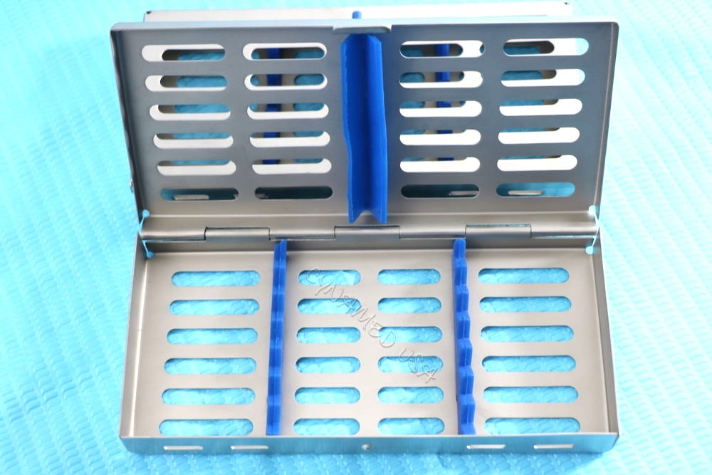 NEW 5 DENTAL AUTOCLAVE STERILIZATION CASSETTE RACK BOX TRAY FOR 7 INSTRUMENTS