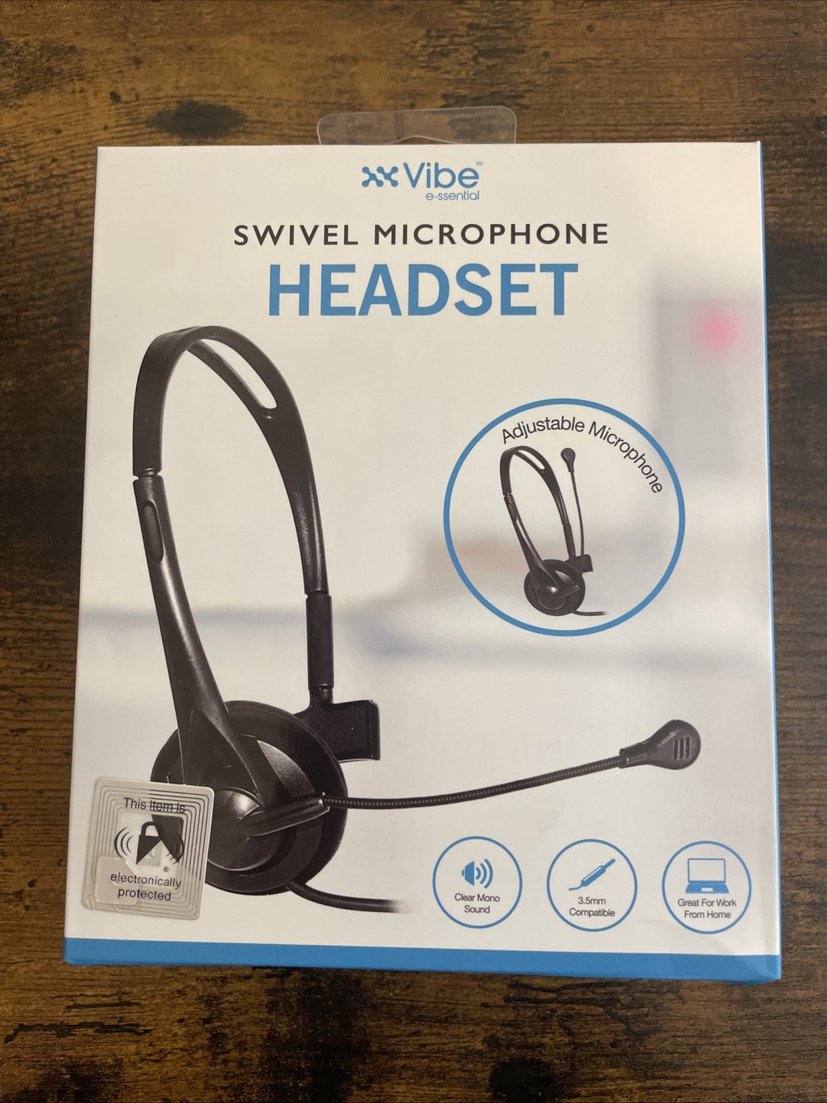 Swivel Microphone Headset W/ Adjustable Microphone Black New in Box