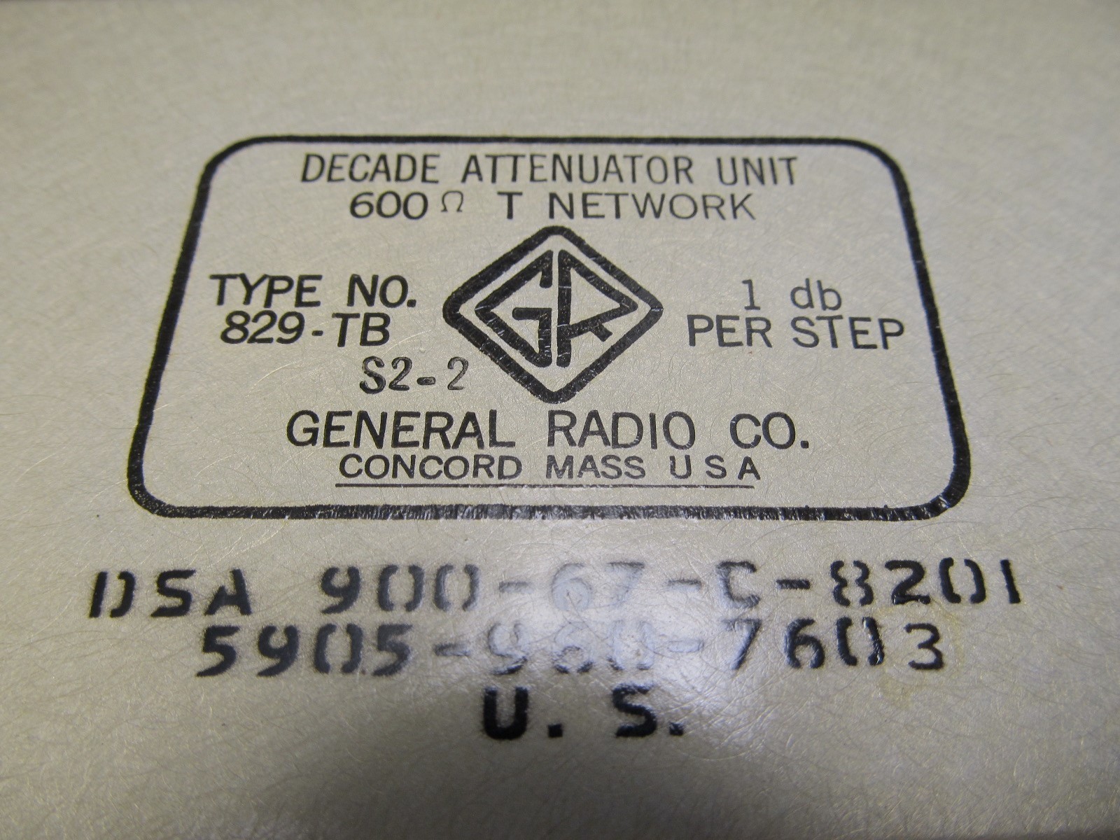 GENERAL RADIO DECADE ATTENUATOR TYPE 829-TB