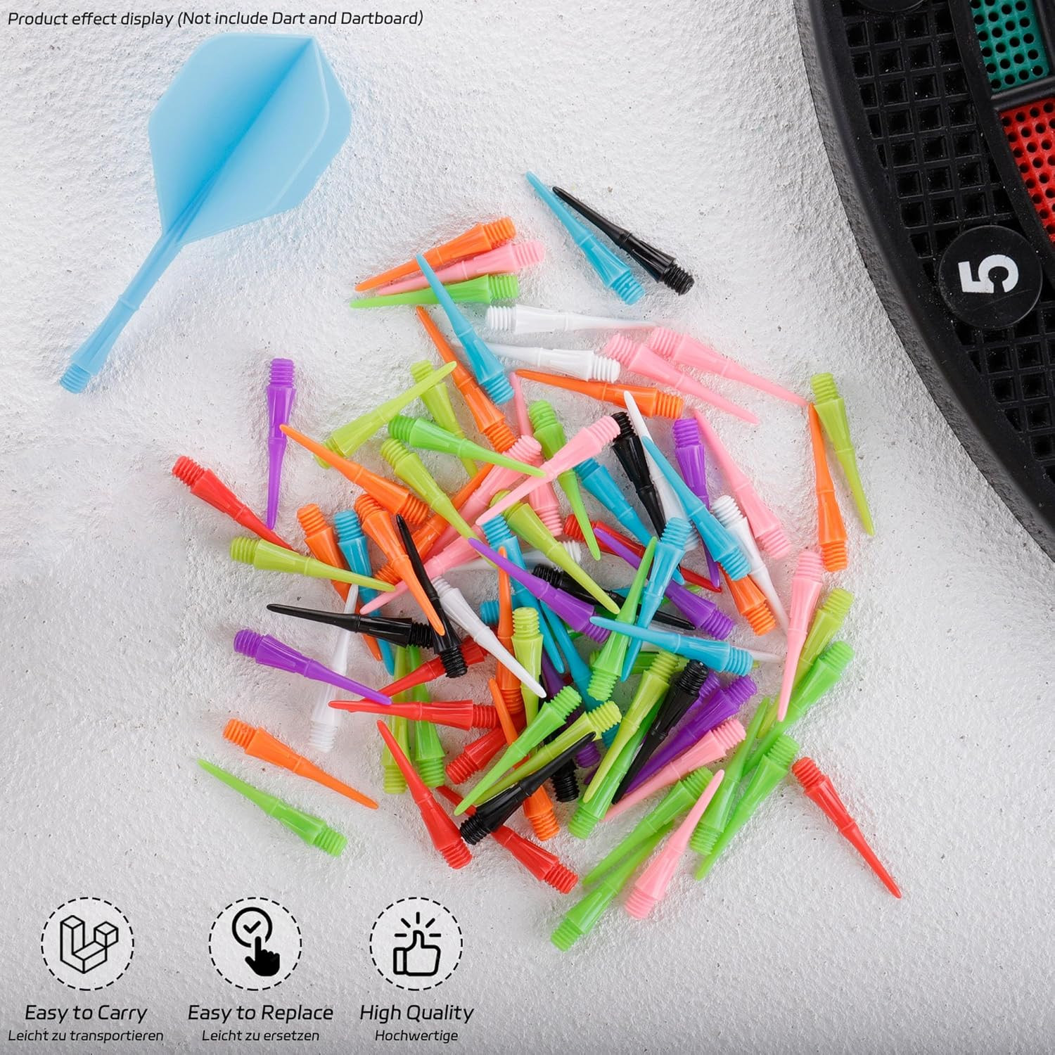 2BA Thread Soft Tip Dart Points - Plastic Dart Tips - 100/1000 Pack Premium R...
