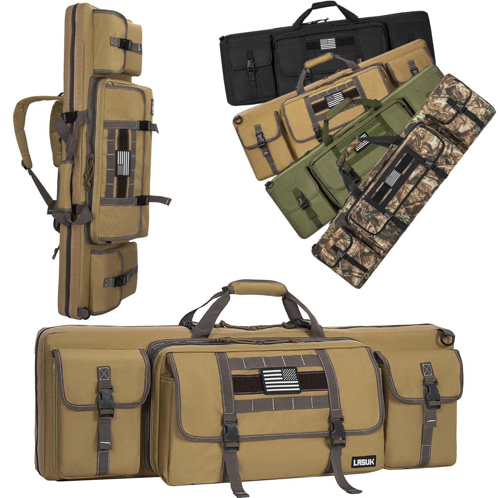 46" Soft Double Bag, Portable Long Bag for Outdoor Hunting Shooting, Case Sto...