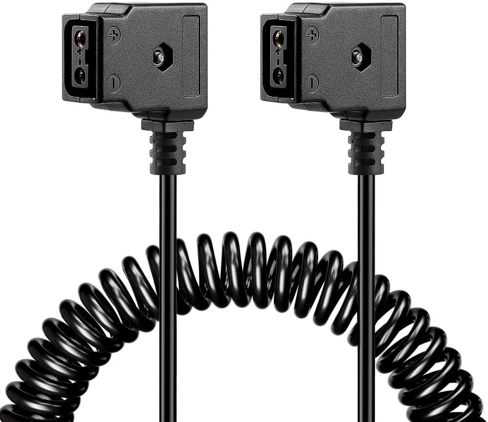 D-tap Female to Female Power Extension Coil Cable for V-Mount Gold Mount Battery