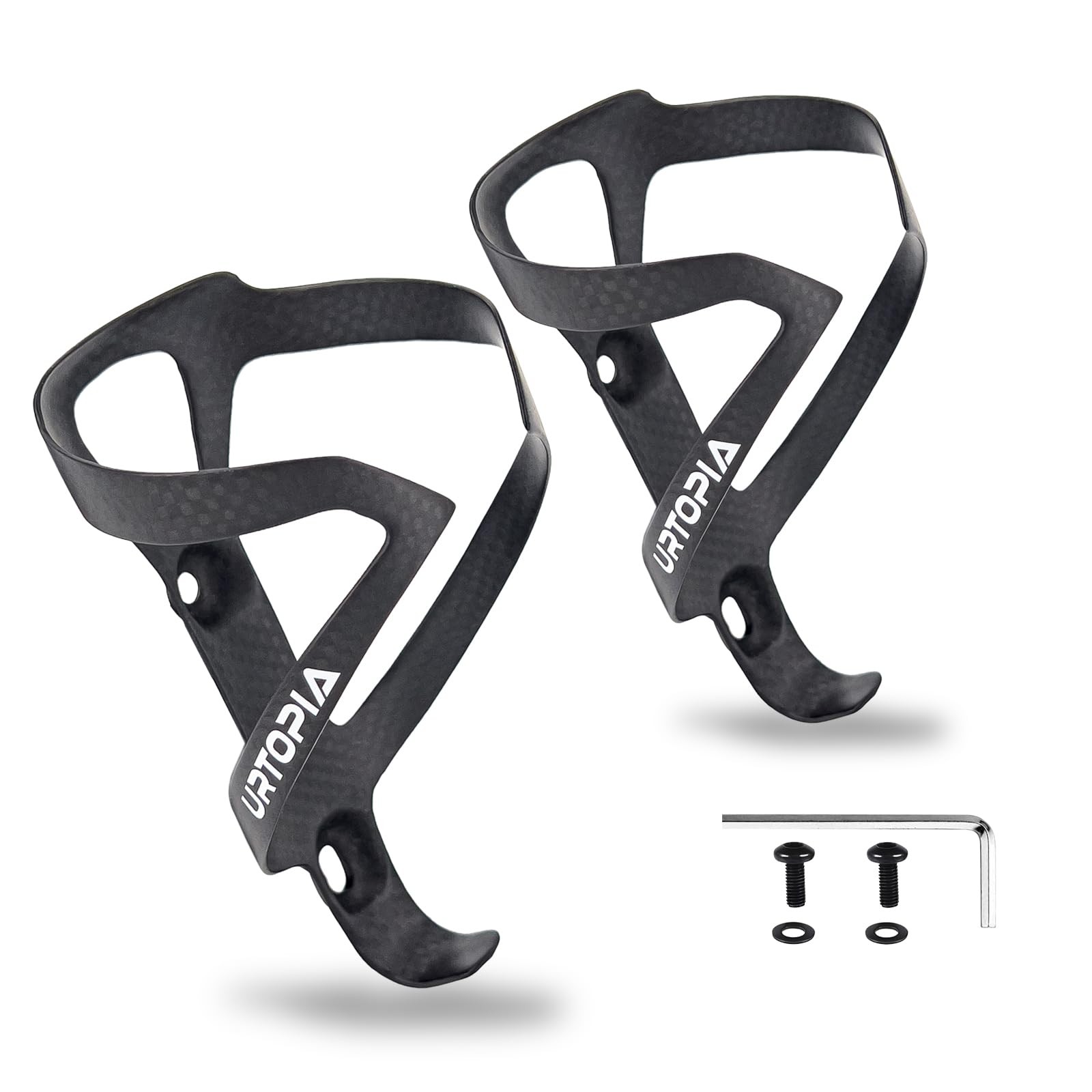Full Carbon Fiber Bike Water Bottle Holder, Ultra-Light, High Strength 2 pack