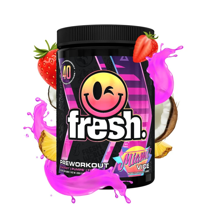 Fresh Supps, Pre-Workout, 40 Serving (Miami Vice, Peach, Juicy Melon)