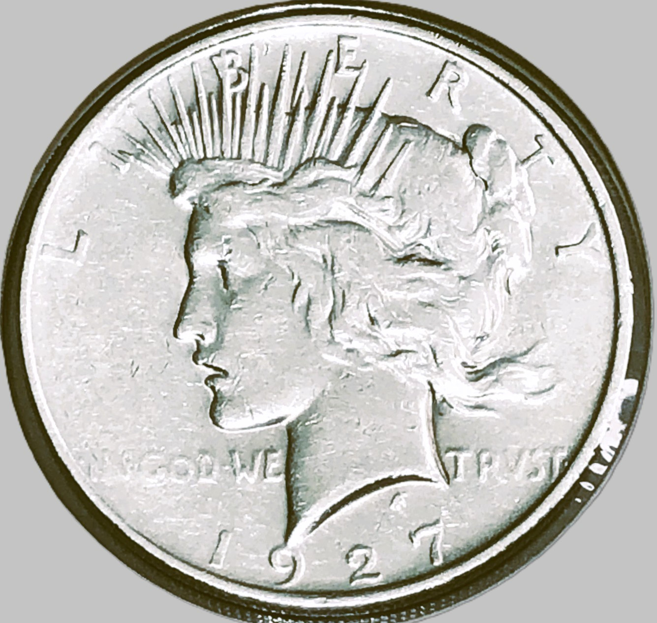 1927-D  PEACE SILVER DOLLAR $1 DENVER MINT SILVER COIN  90% EX-AU-UNC / KEY DATE