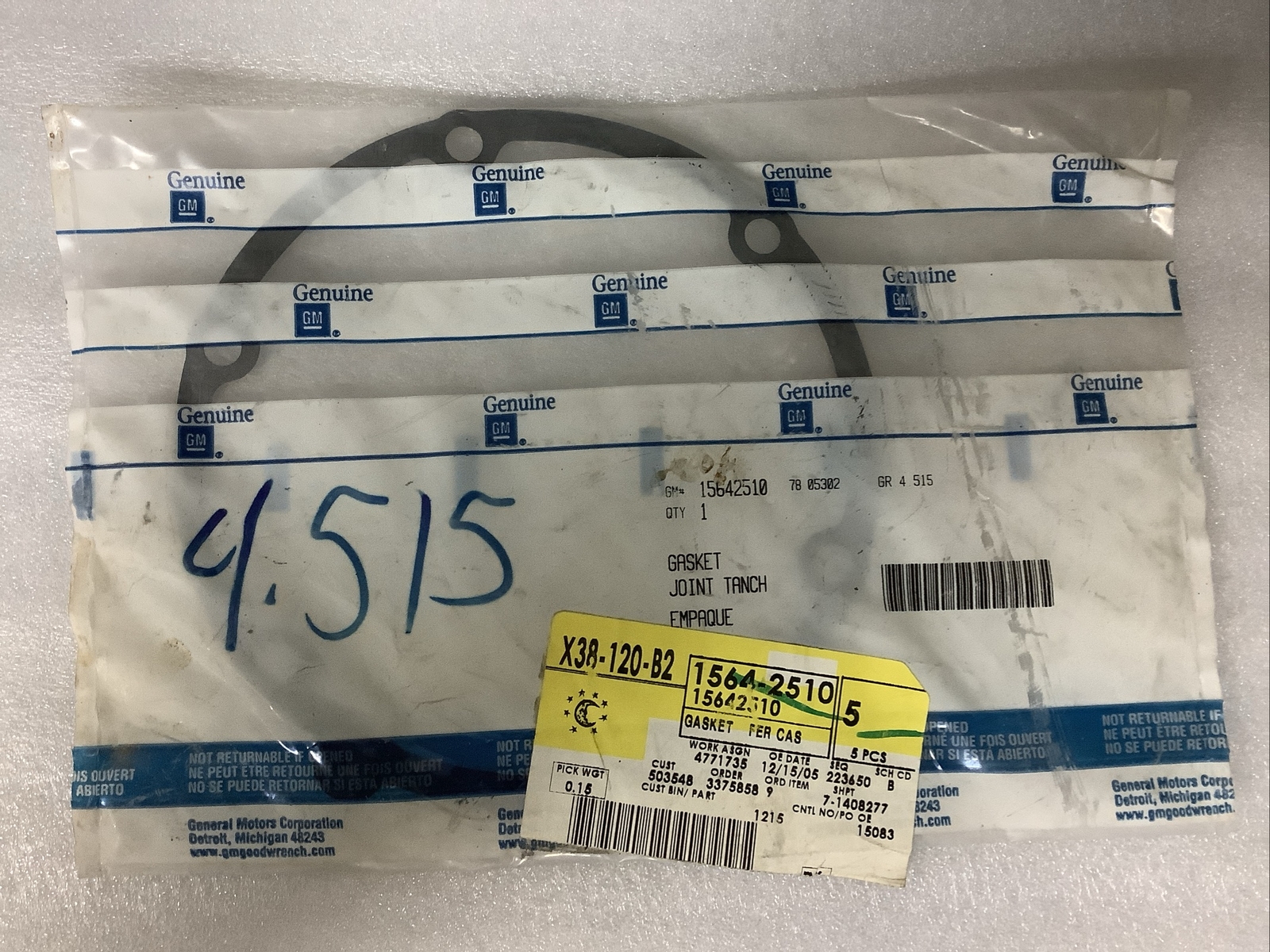 Genuine GM Transfer Case Adapter Gasket (1985 - 1991) (Old Stock)