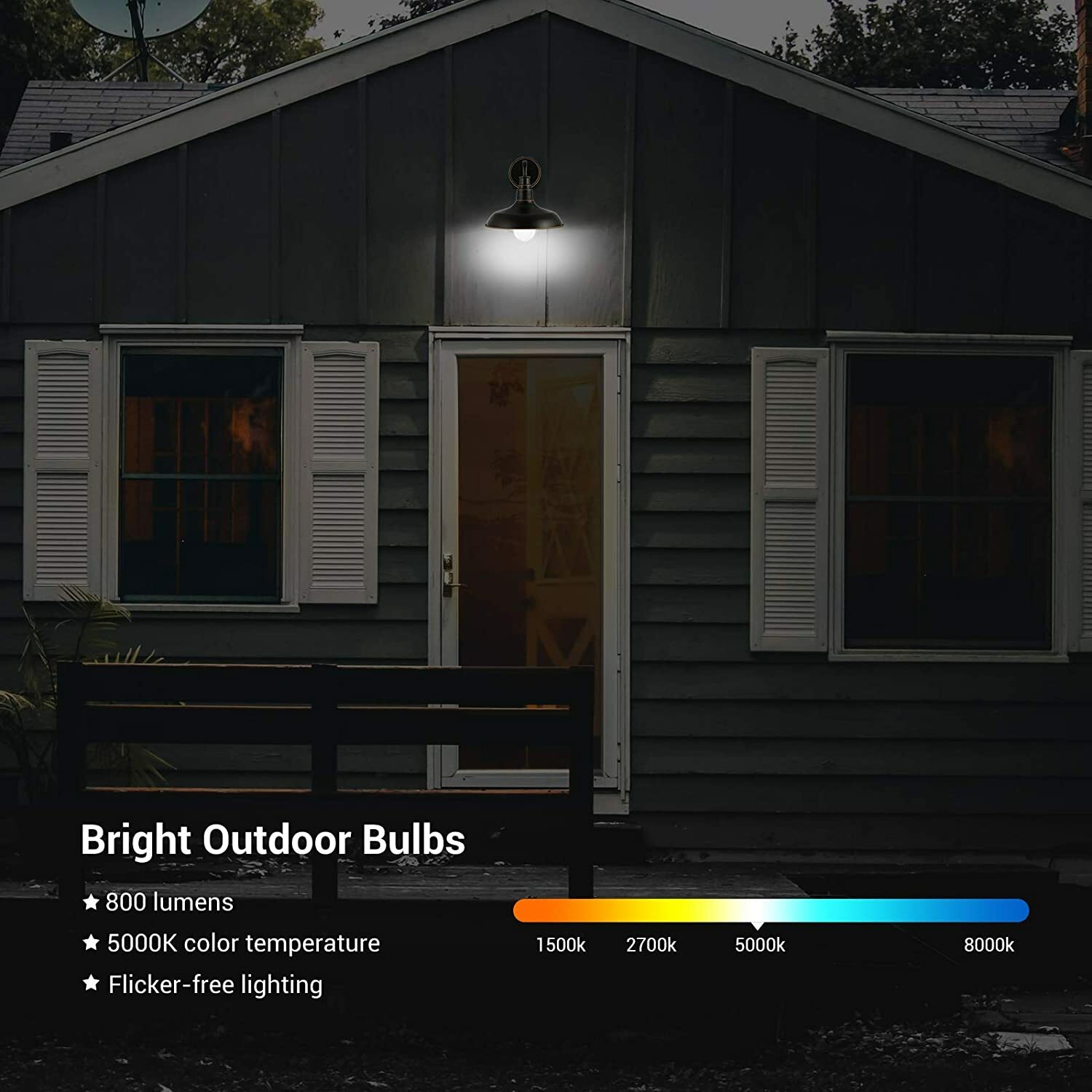 DEWENWILS 4Pack Light Sensor Bulbs LED Outdoor Light Bulb Automatic On/Off 5000K