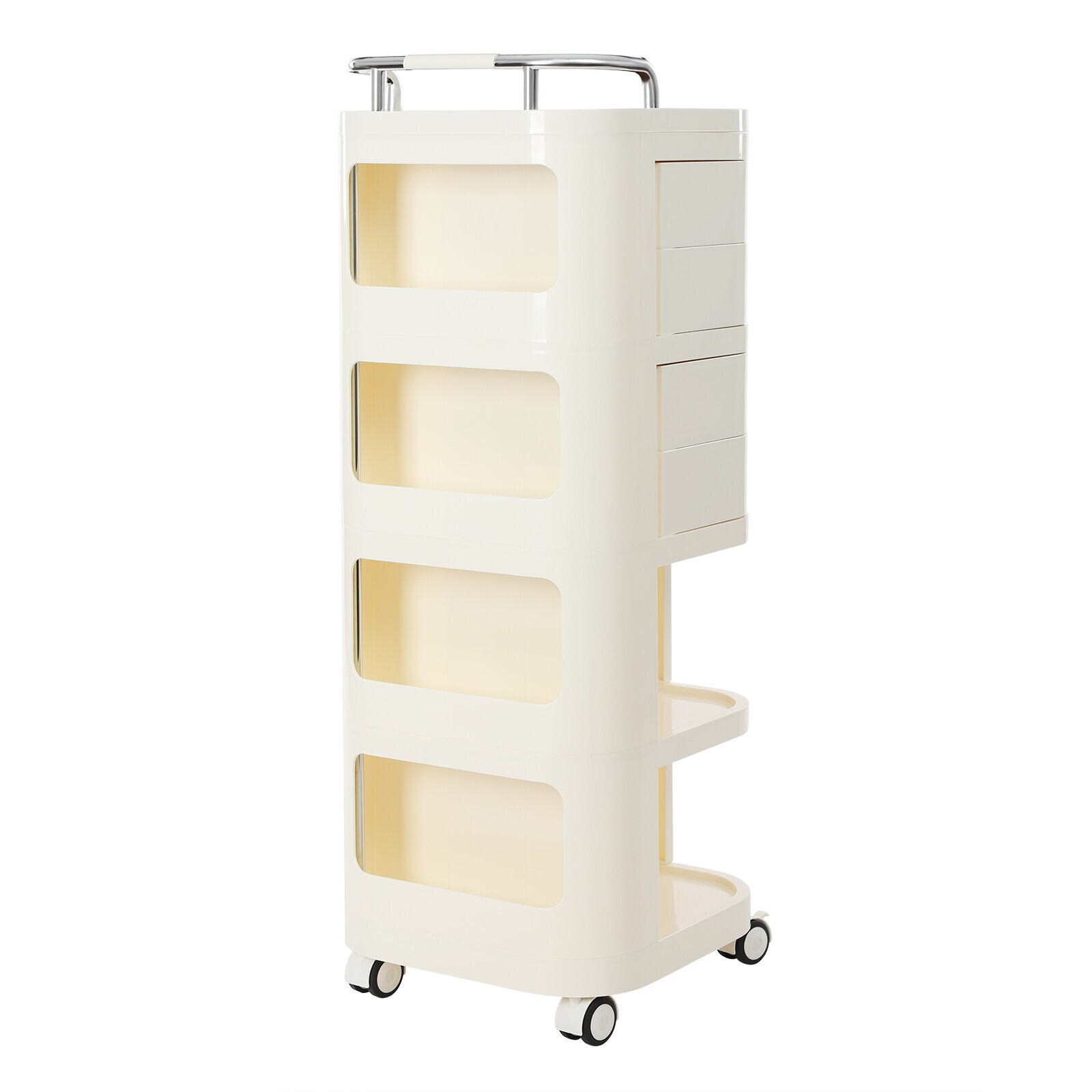 4-Tier Rolling Kitchen Trolley Rack – Versatile Storage Cart for Home & Office