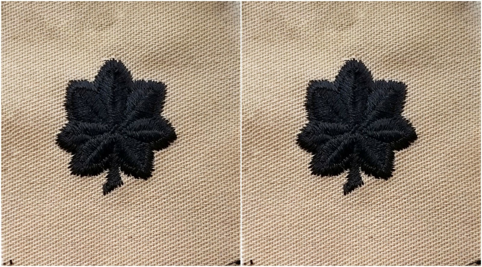 US Army LTC Lieutenant Colonel Rank Sew-On Desert Tan Patch - Pair
