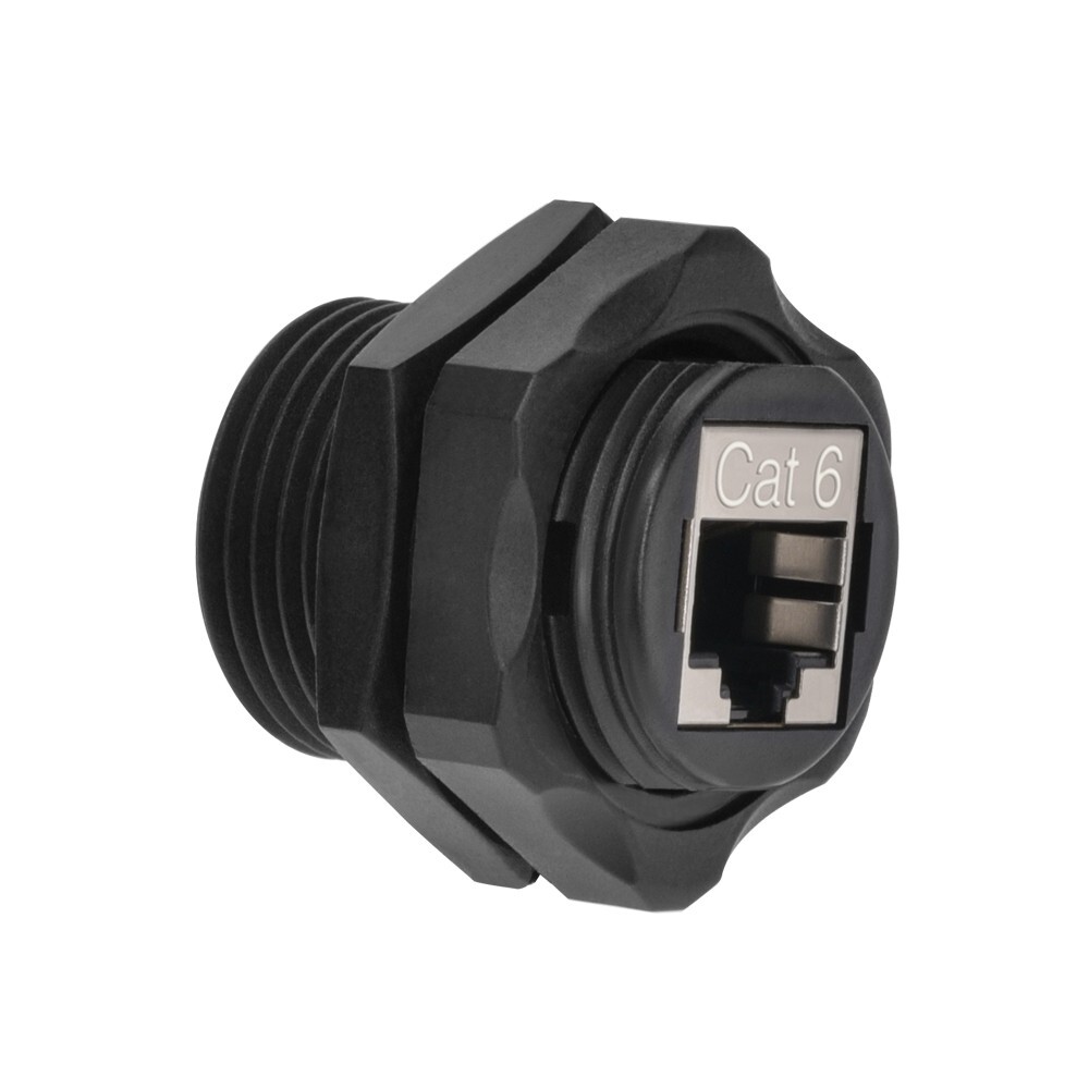 2 Pack - CAT6 RJ45 Outdoor Shielded Waterproof Industrial Panel Mount Coupler