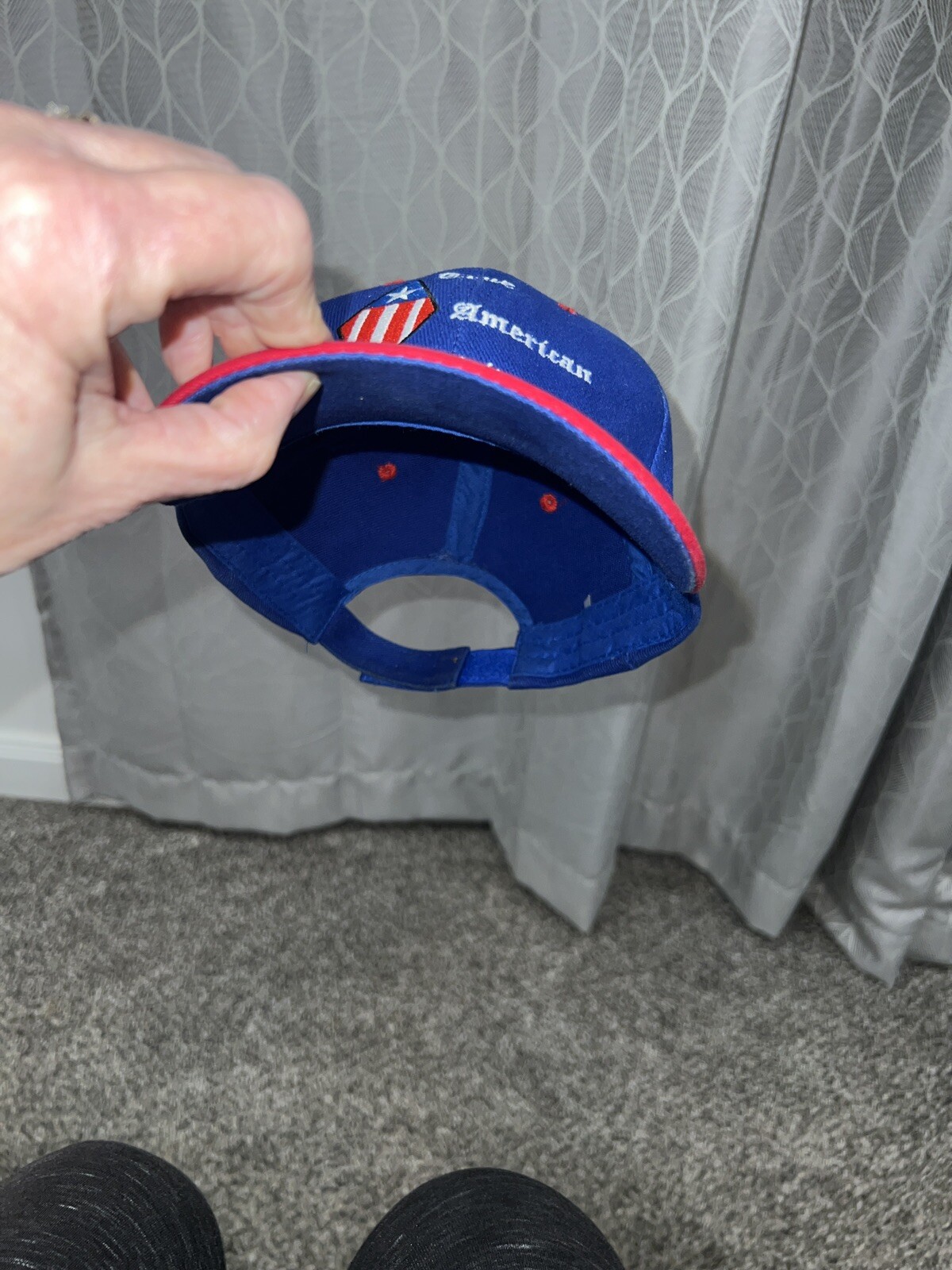 True American Spirit Blue Cap Hat w/Red White Blue Accents and Diamond flag Adj
