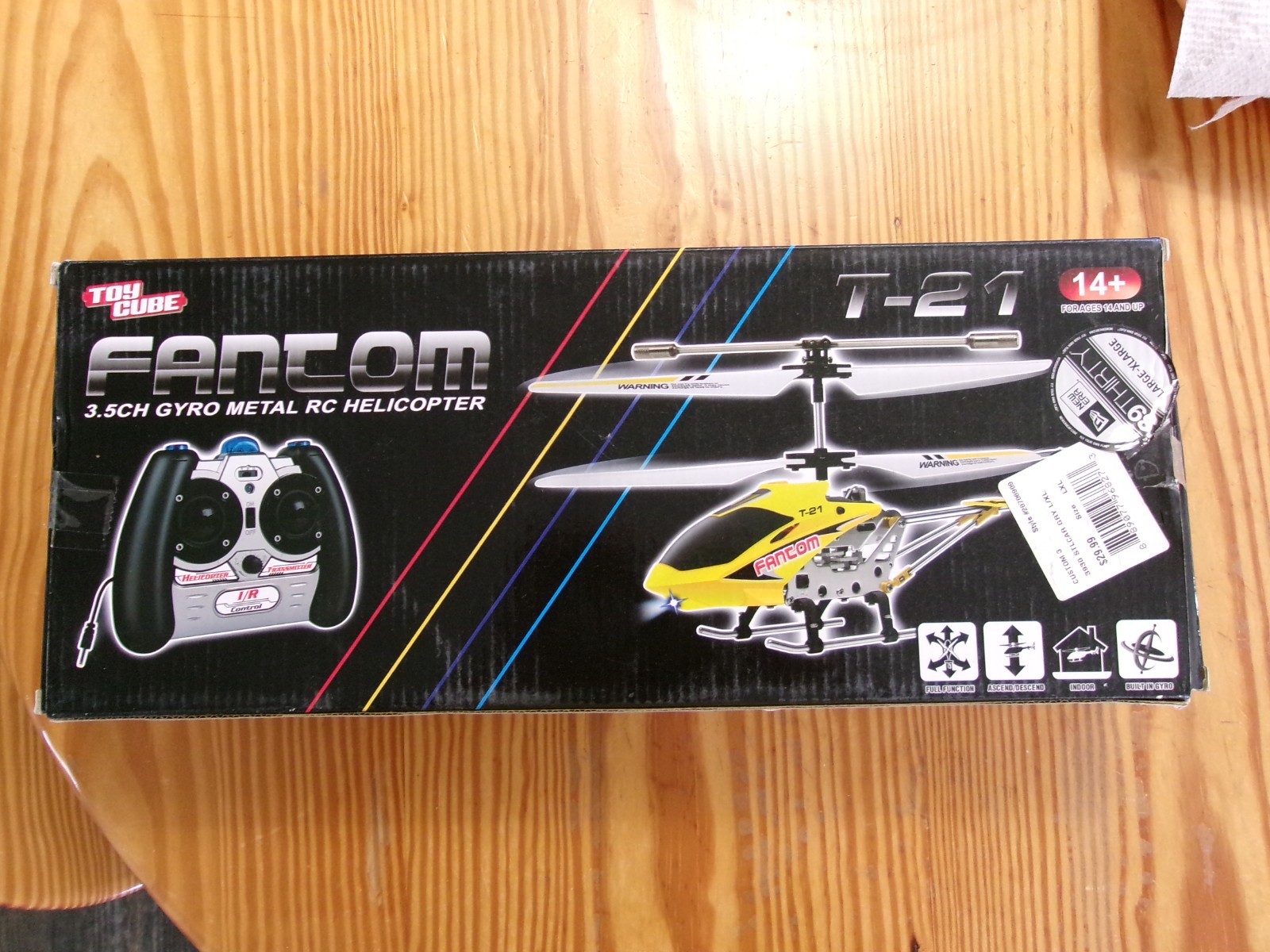 Toy Cube FANTOM T-21 Radio Controlled Helicopter w/ 3.5 Gyro New In Box 10/27