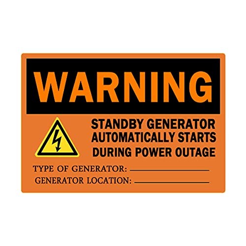 20 Pack Warning Standby Generator Starts Automatically OSHA Label Decal,5x3.5