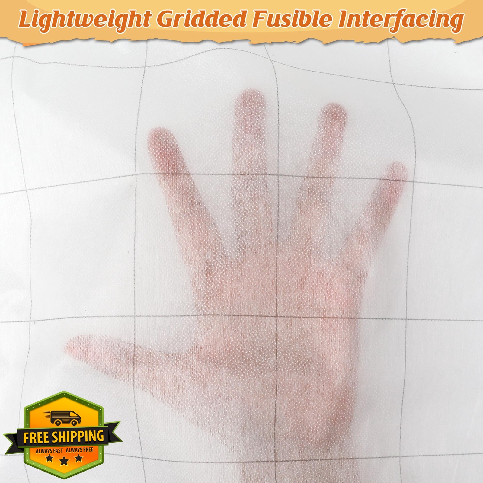 Fusible Interfacing Grid Iron On 47" x 4 Yds Sewing Quilting