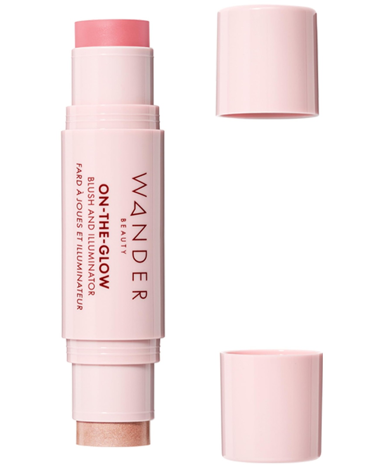 Wander Beauty On-the-Glow Blush 0.4 Ounce (Pack of 1), Petal Pink/Nude Glow