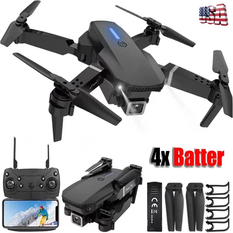 New 4K RC HD Wide-angle Dual Camera FPV Wi-Fi RC Drone Quadcopter + 4Battery MX