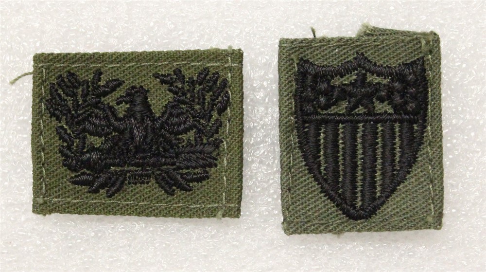 Army Officer Cloth Collar Insignia 375: AG & Warrant Officer set - subdued