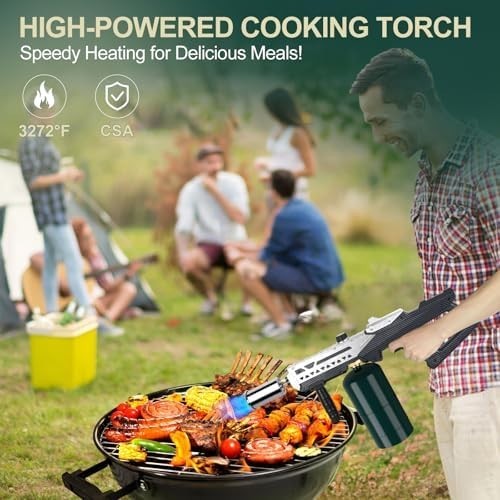 Semlos Propane Torch Head, Powerful Flame Thrower Gun, Adjustable Charcoal Li...