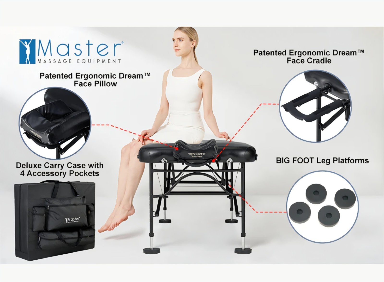 Master Massage 30" STRATOMASTER™ Portable Massage Table Package with NanoSkin