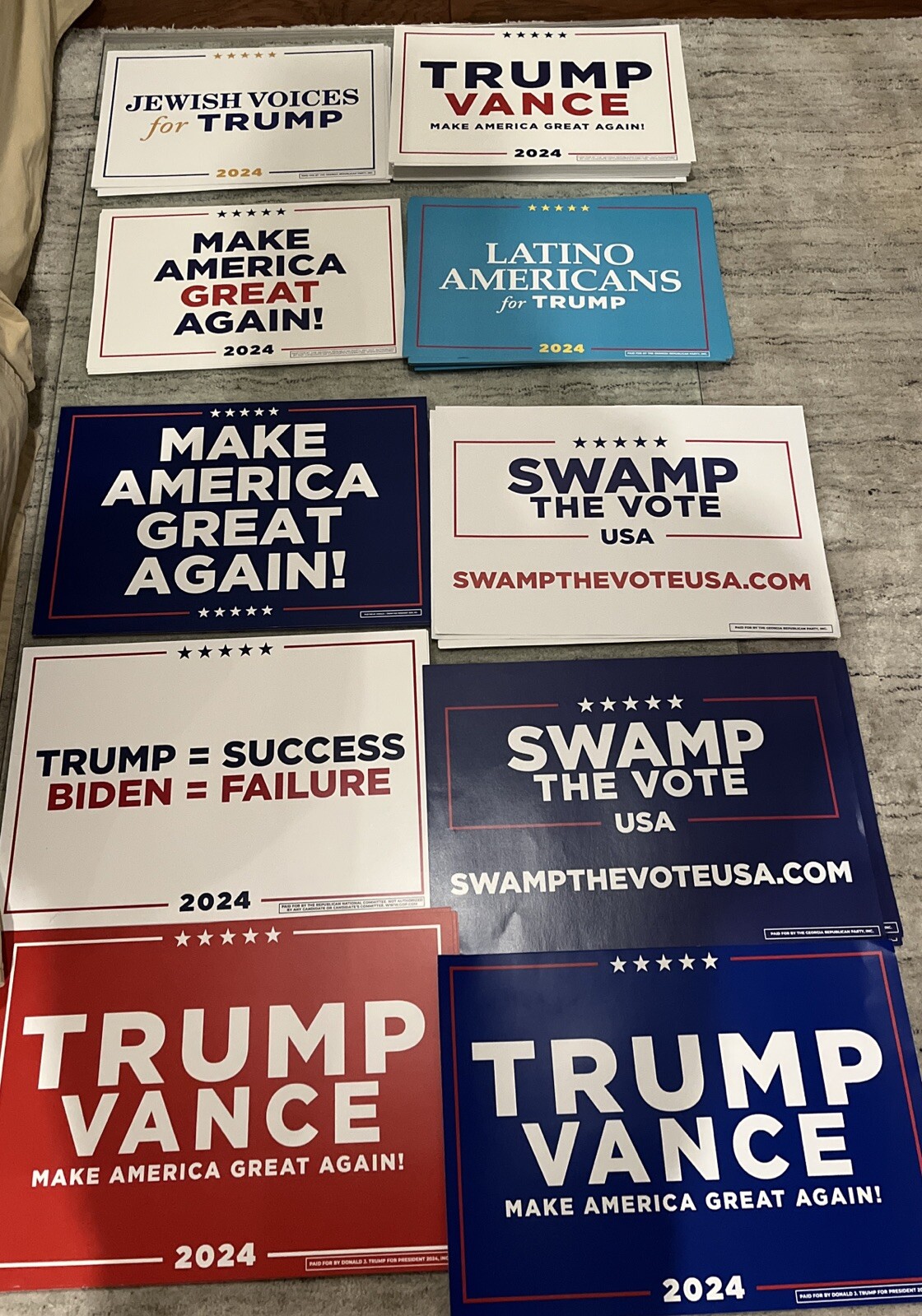*XMAS SALE* Mix n Match any 2x Trump/Vance Official Campaign Placard Rally Signs