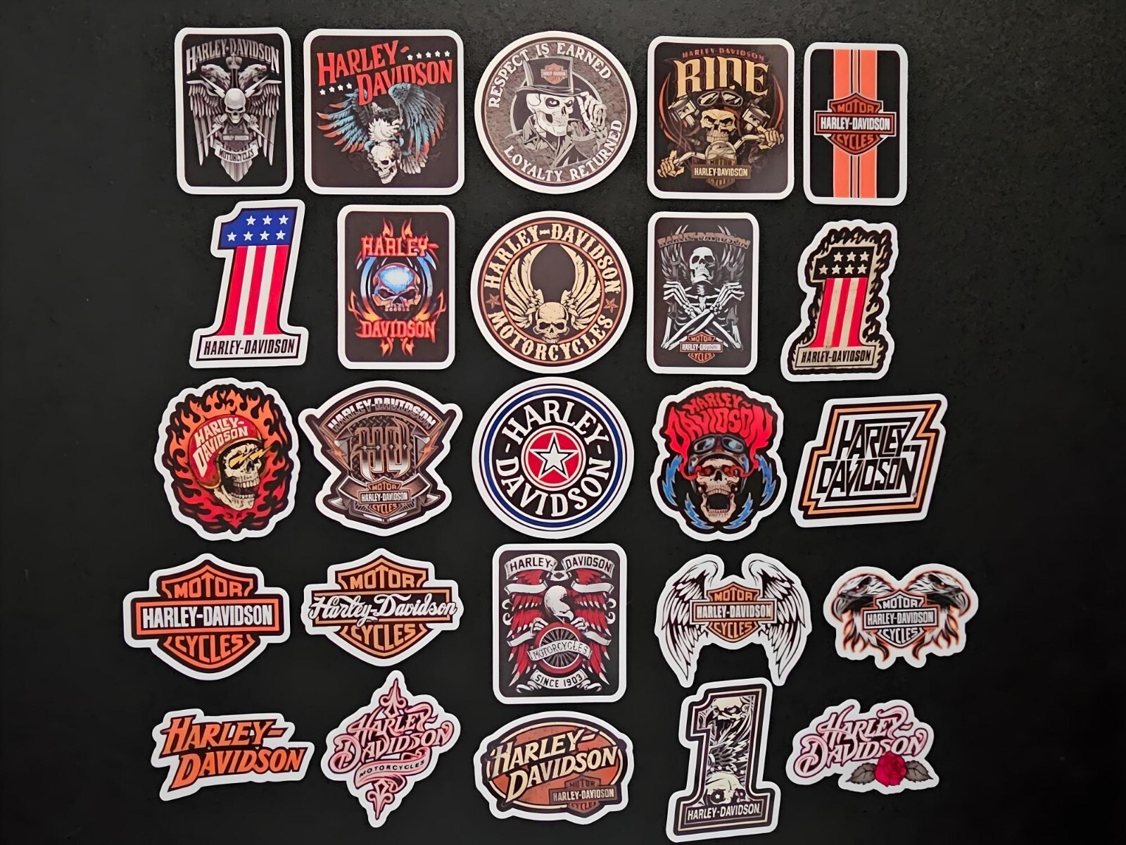Harley Motorcycles Inspired Stickers Shield & Bar Decals Biker Chopper HOG