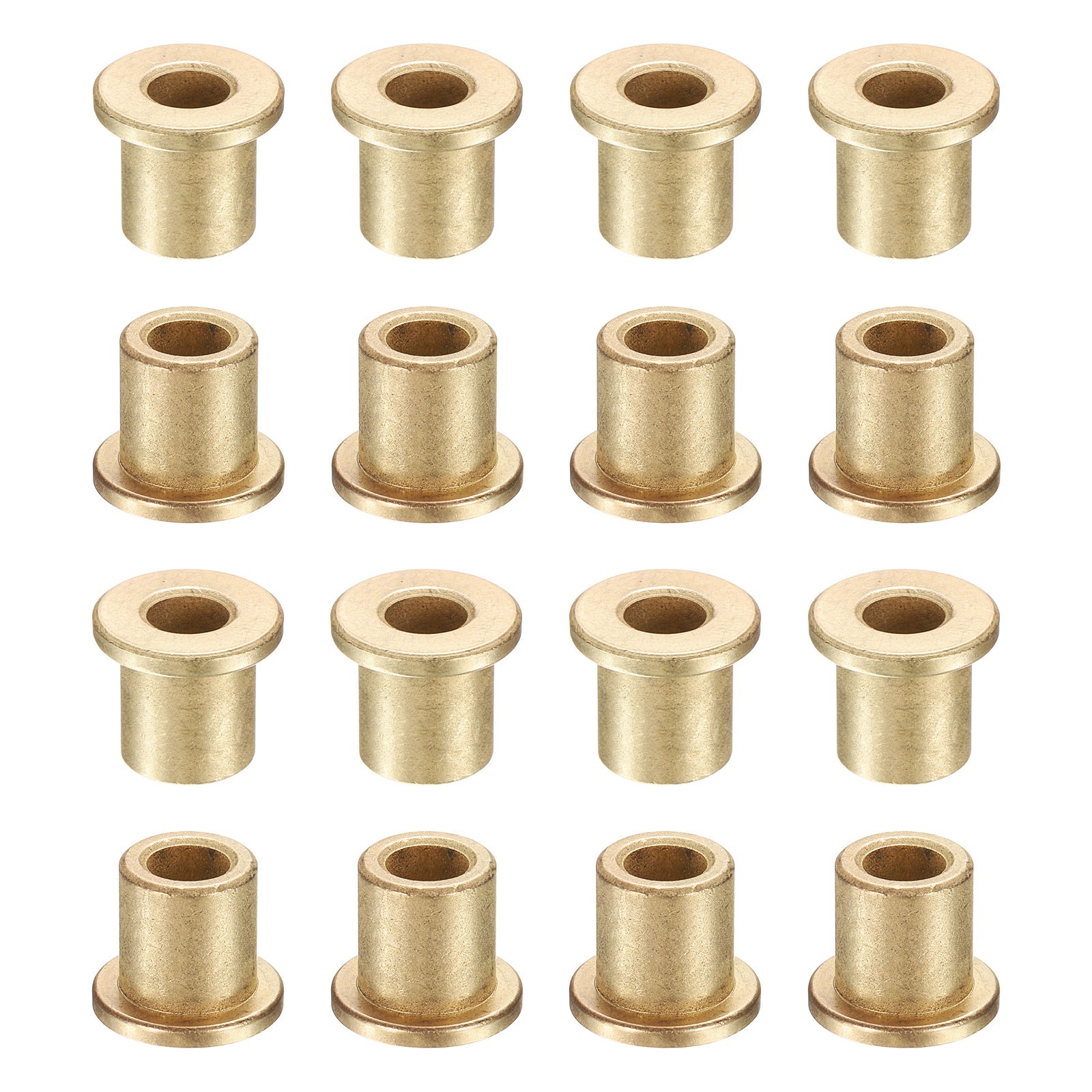 16Pcs 6x10x12mm Flange Sleeve Bearings Self-Lubricating Sintered Bronze Bushings