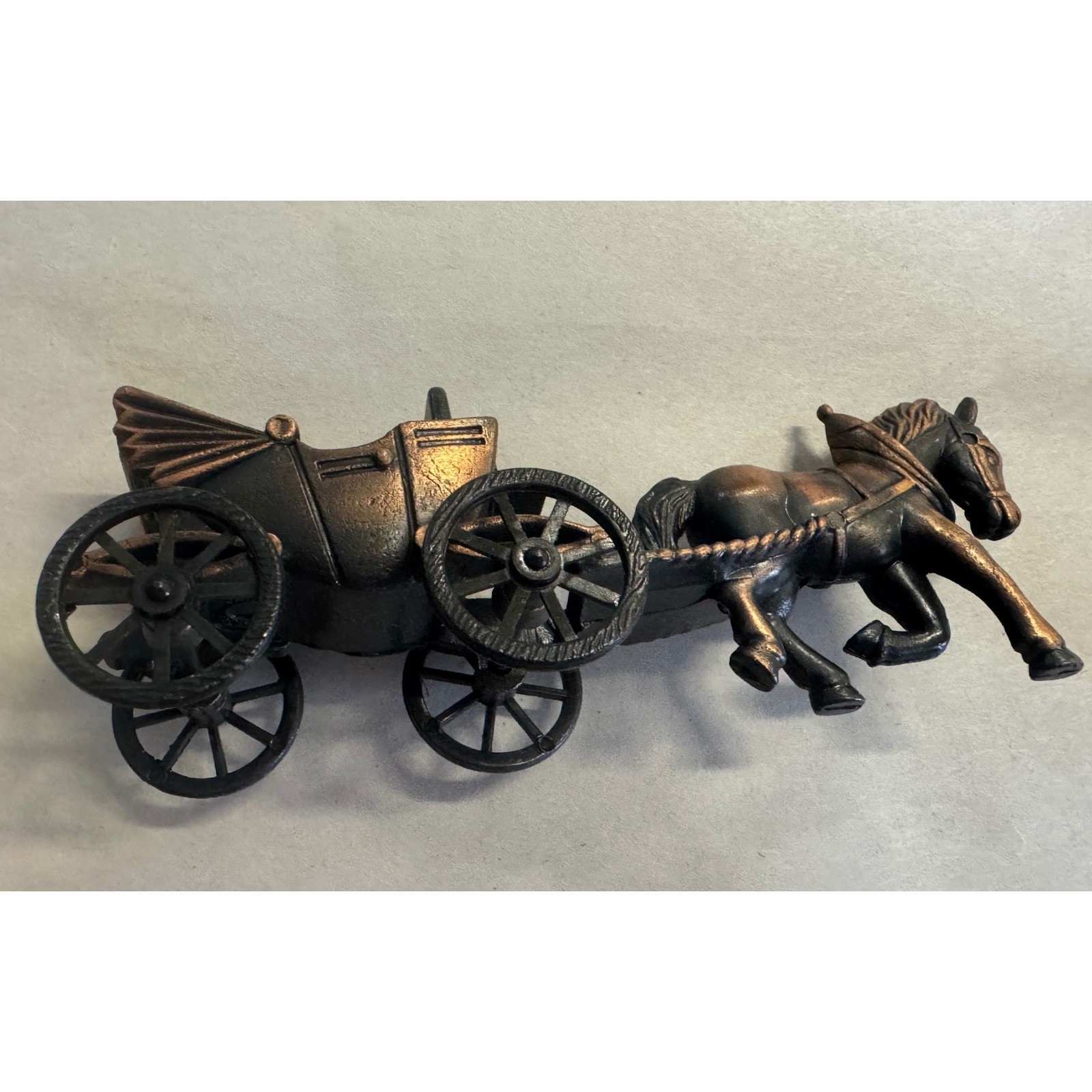Horse and Carriage Pencil Sharpener and Separate Horse Figurine Copper Tone