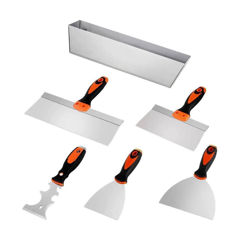 6 Piece Drywall Tools Includes 3 In. Painter Scraper, 2 Putty Knives, 2 Taping K