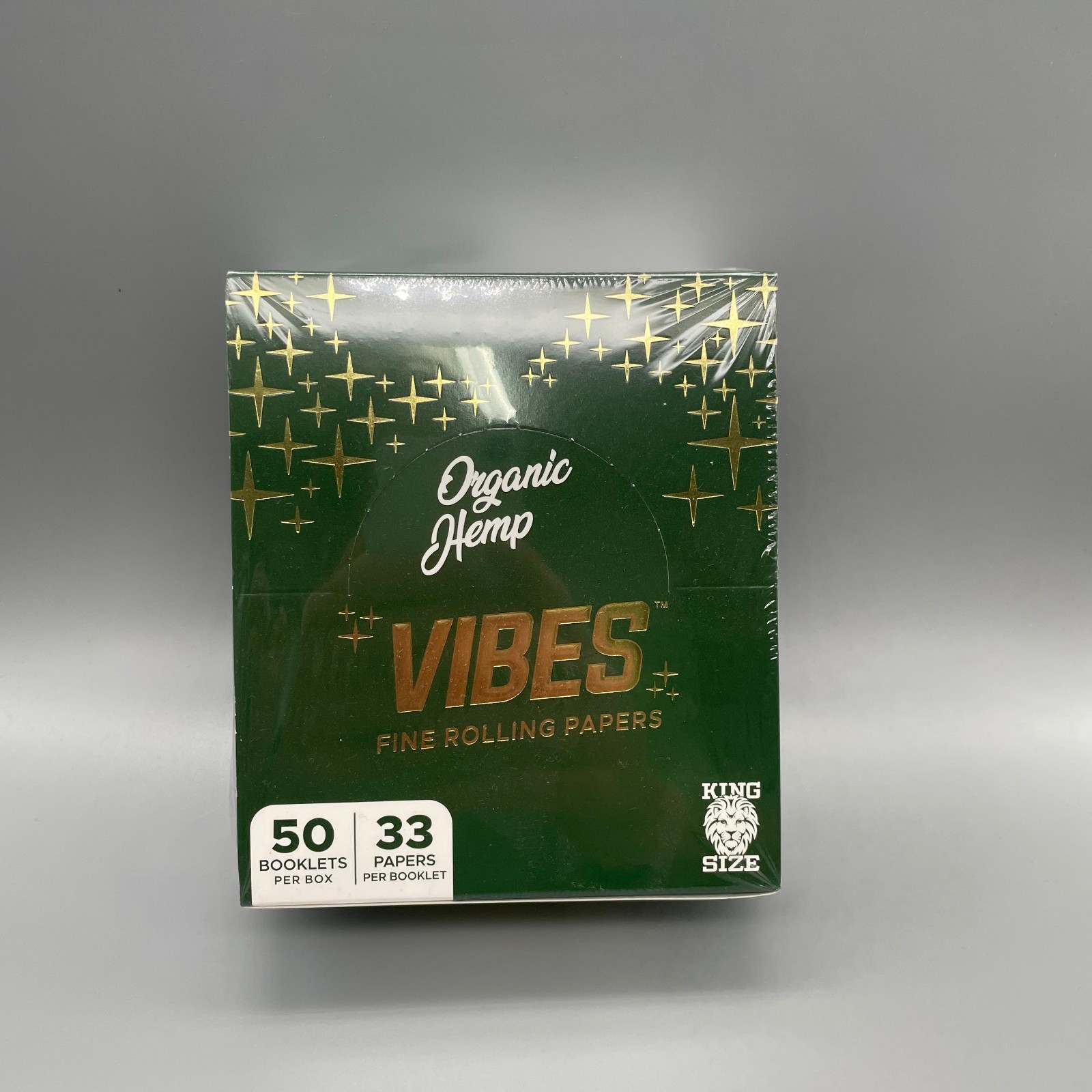 Vibes Rolling Papers Organic Hemp Green KS 33 Pack 50 CT w/ Free Shipping