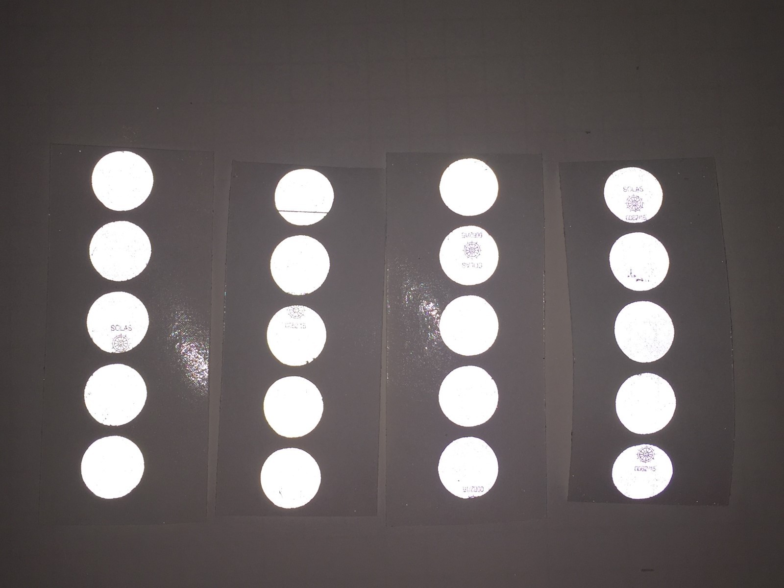 Reflective -30- SOLAS Circles/Dots 1" diameter