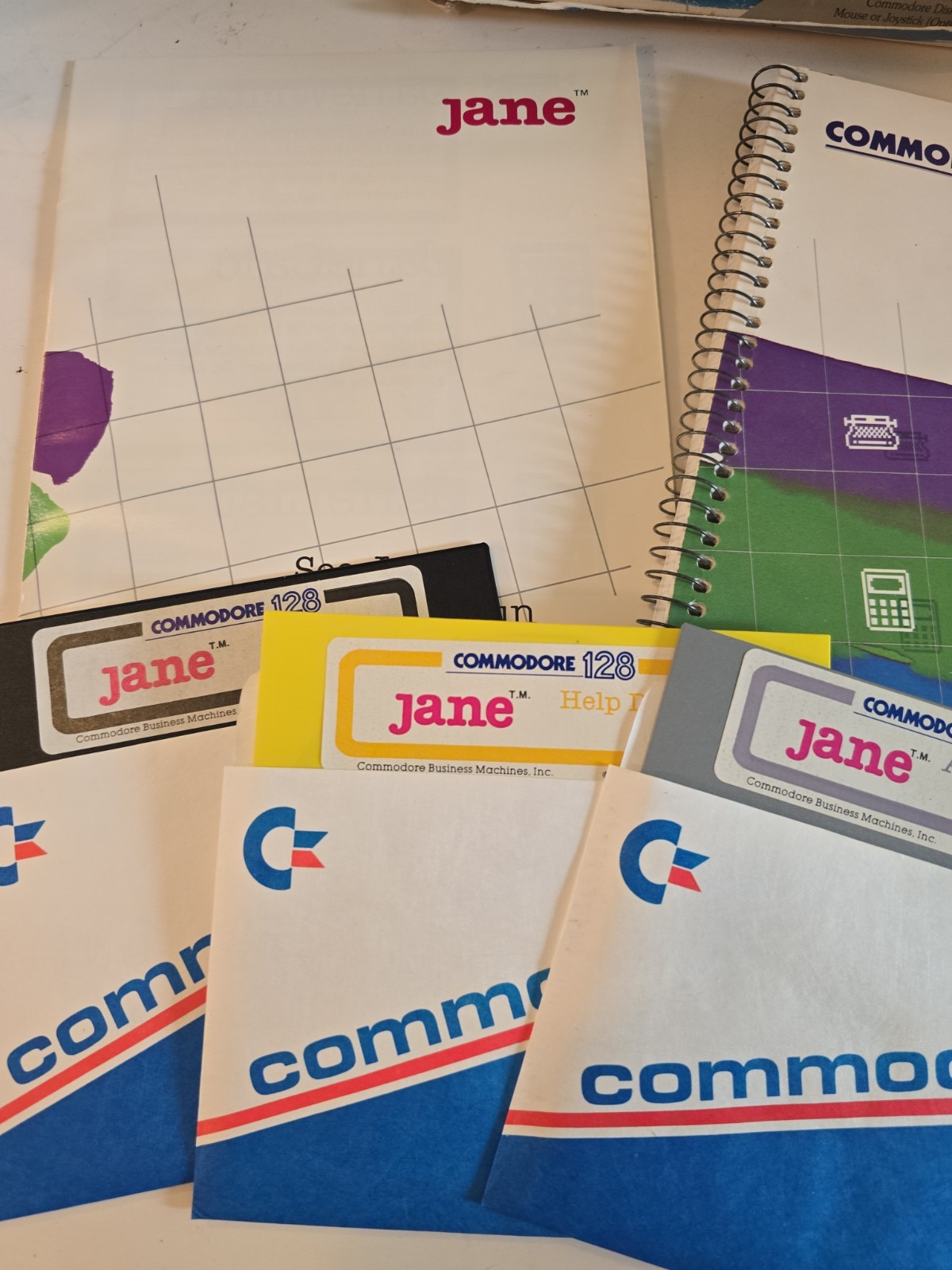 VTG Commodore 128 Jane Integrated Software User's 1985 3 Diskette Application
