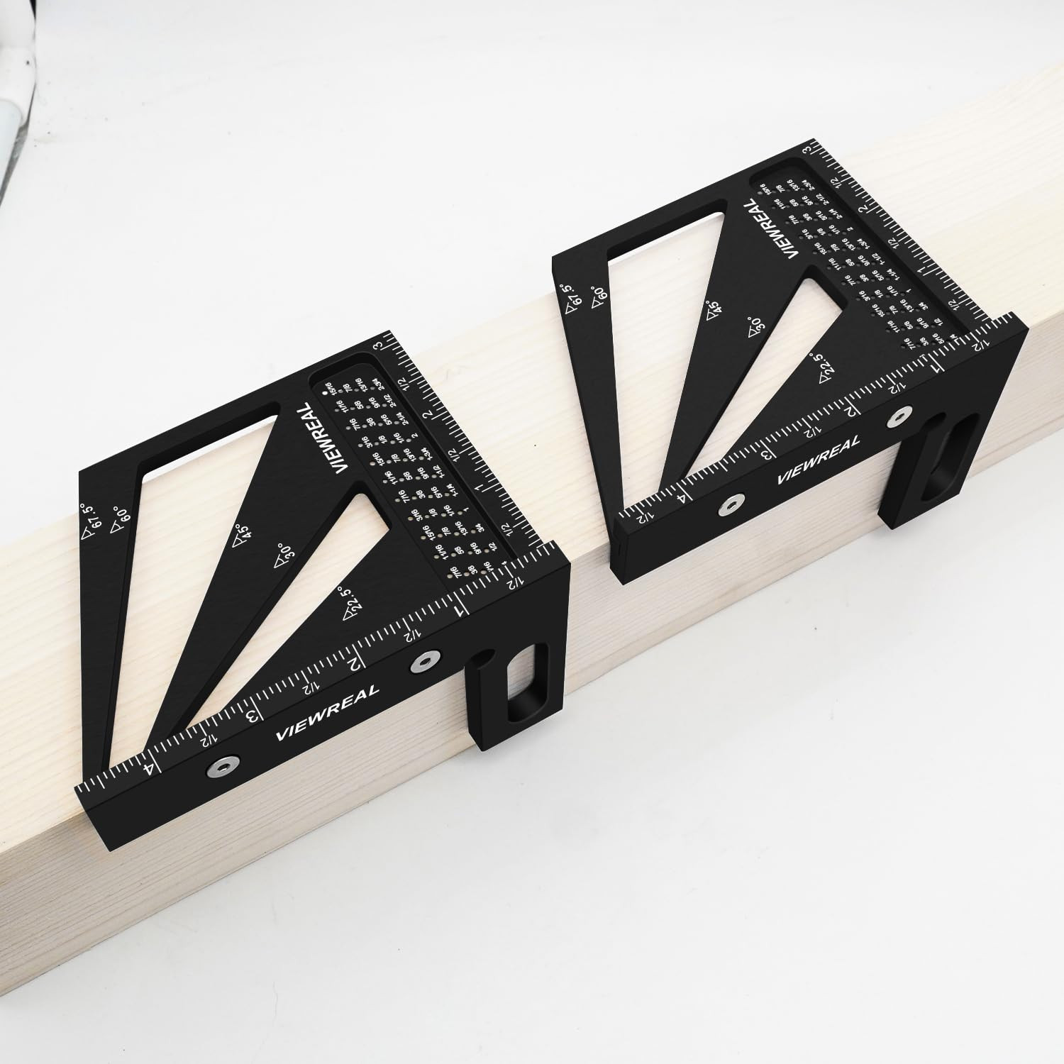 Multi-Angle Measuring Ruler,3D Woodworking Square, 22.5-90 Degree Aluminum Al...