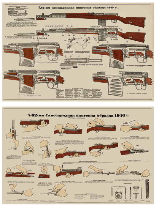 *SVT-40 Tokarev Rifle Color POSTER Soviet Russian 31x23 Sniper BOTH POSTERS BUY!