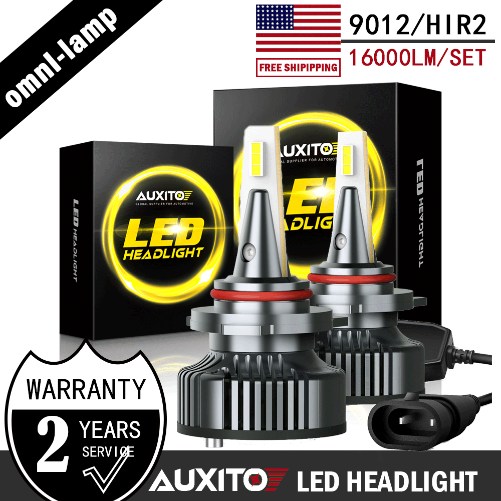 16000LM Super Bright 9012 LED Headlight Bulbs Conversion Kit hir2 High Low Beam