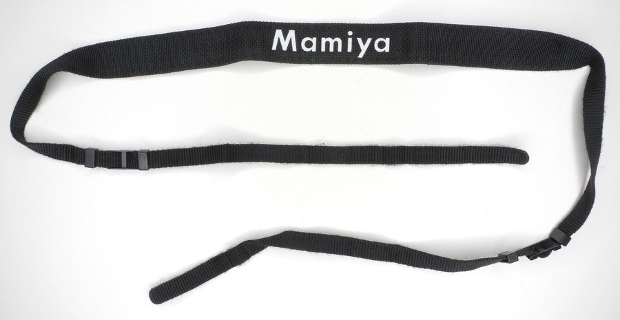 Mamiya Genuine Black / White Camera Neck / Shoulder Strap (NO LUGS)