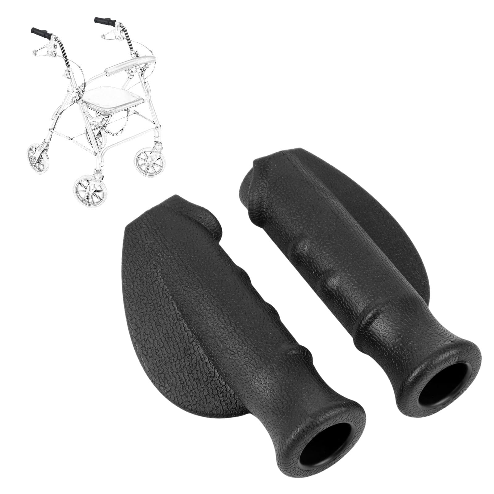 2pcs Rollator Hand Grips, Universal Handle Covers Anti-Slip black