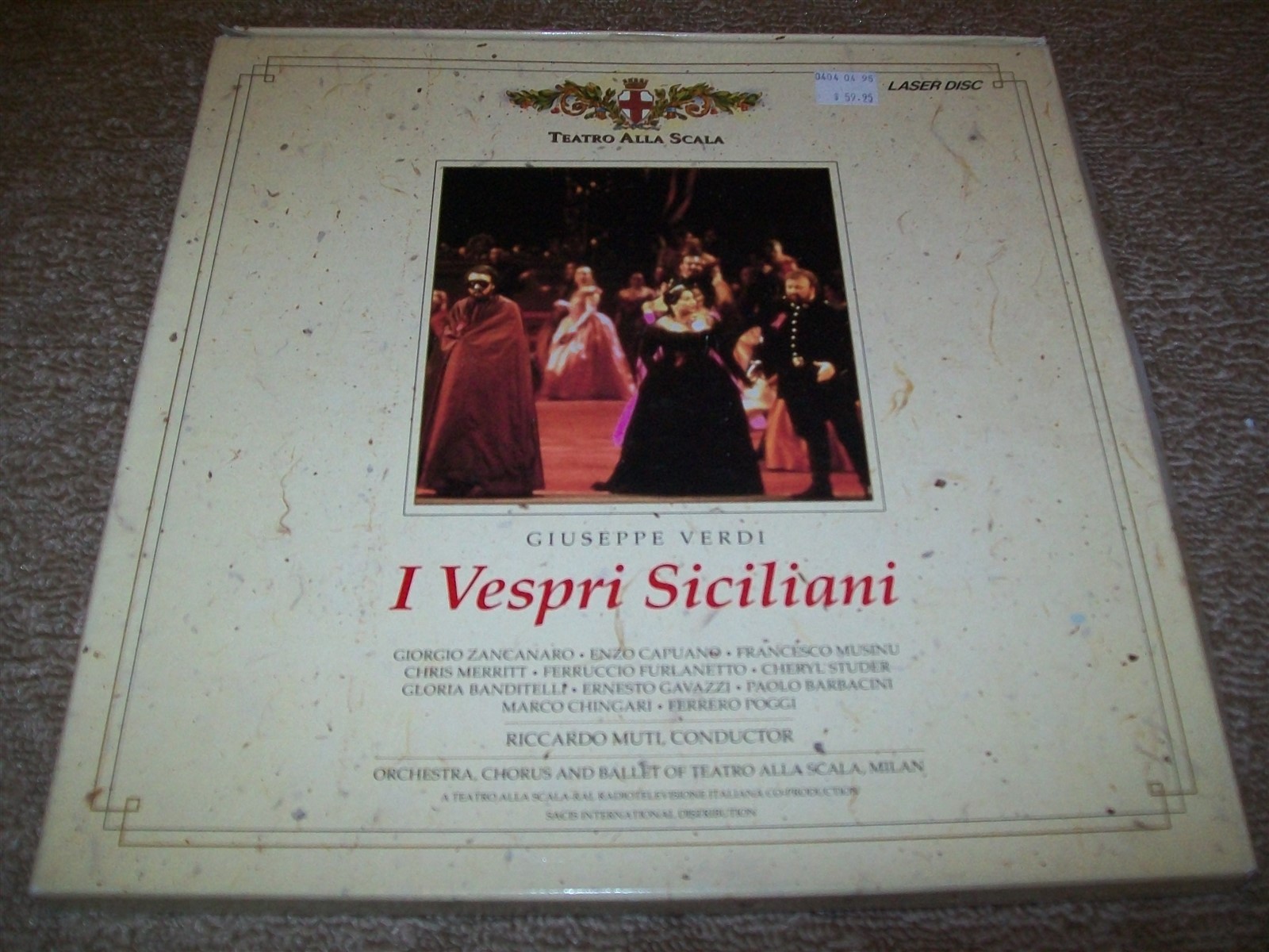 I VESPRI SICILIANI 2-Laserdisc LD OPERA BOXED SET VERY GOOD CONDITION VERY RARE!
